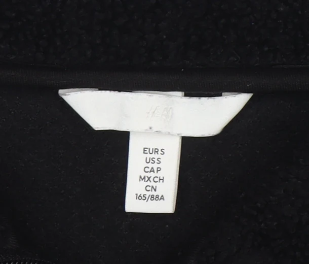 H&M Women’s Black Fleece Zip Jacket Size S Regular Fit - Image 4
