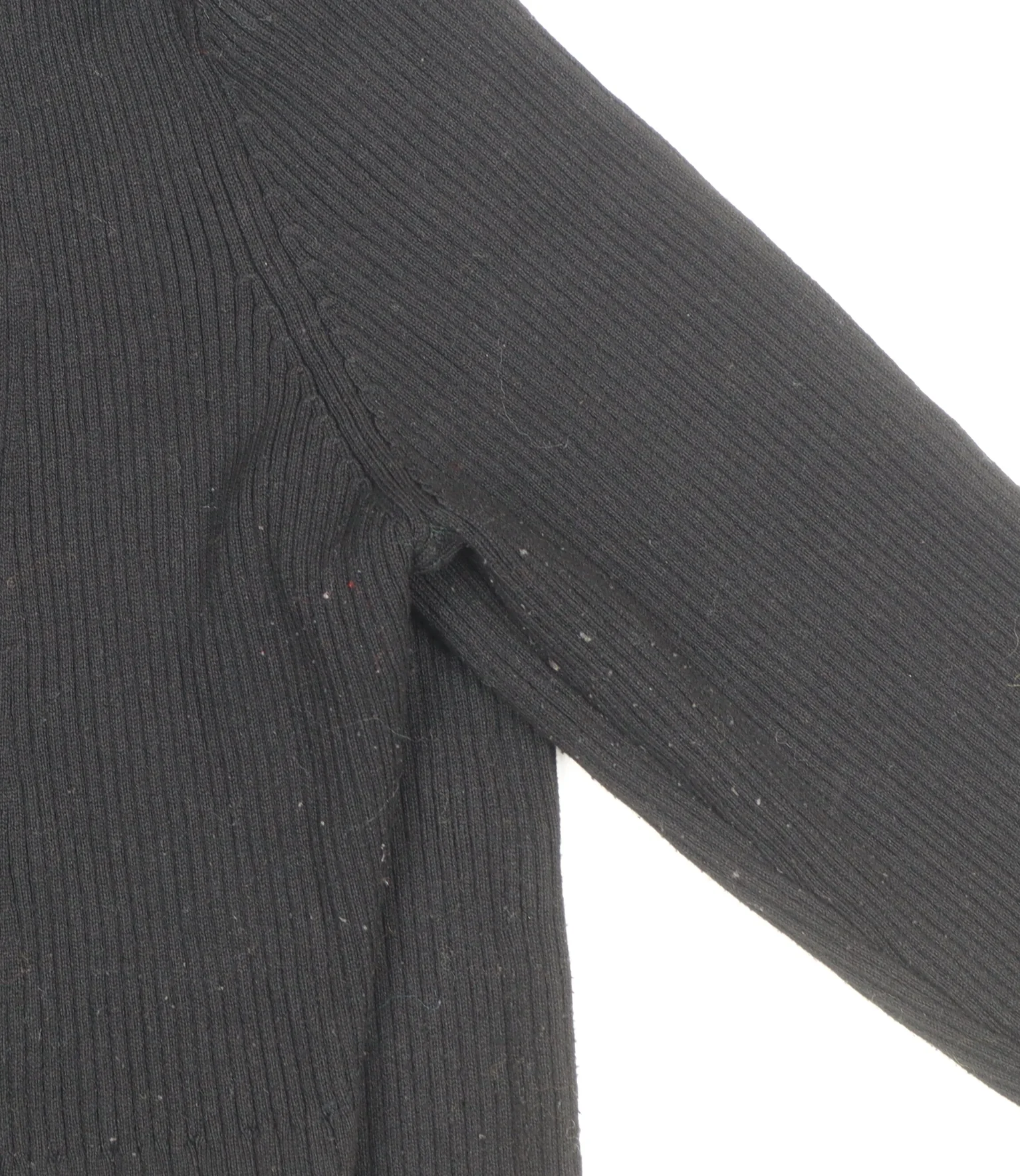 H&M Women’s Black Knit Bodycon Midi Dress Size L Long Sleeve - Image 7