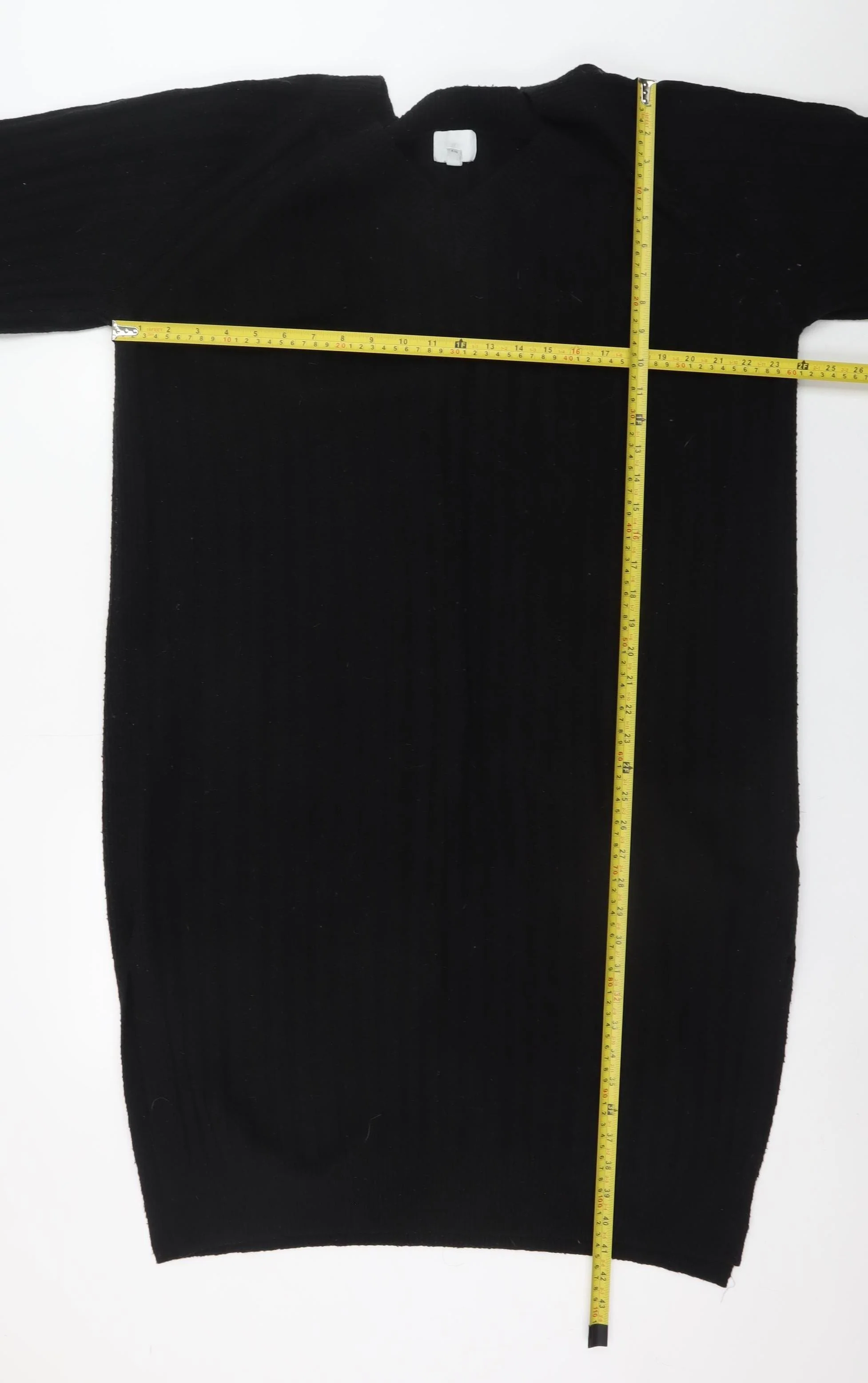 H&M Women’s Black Long Sleeve Knit Jumper Dress L - Image 2