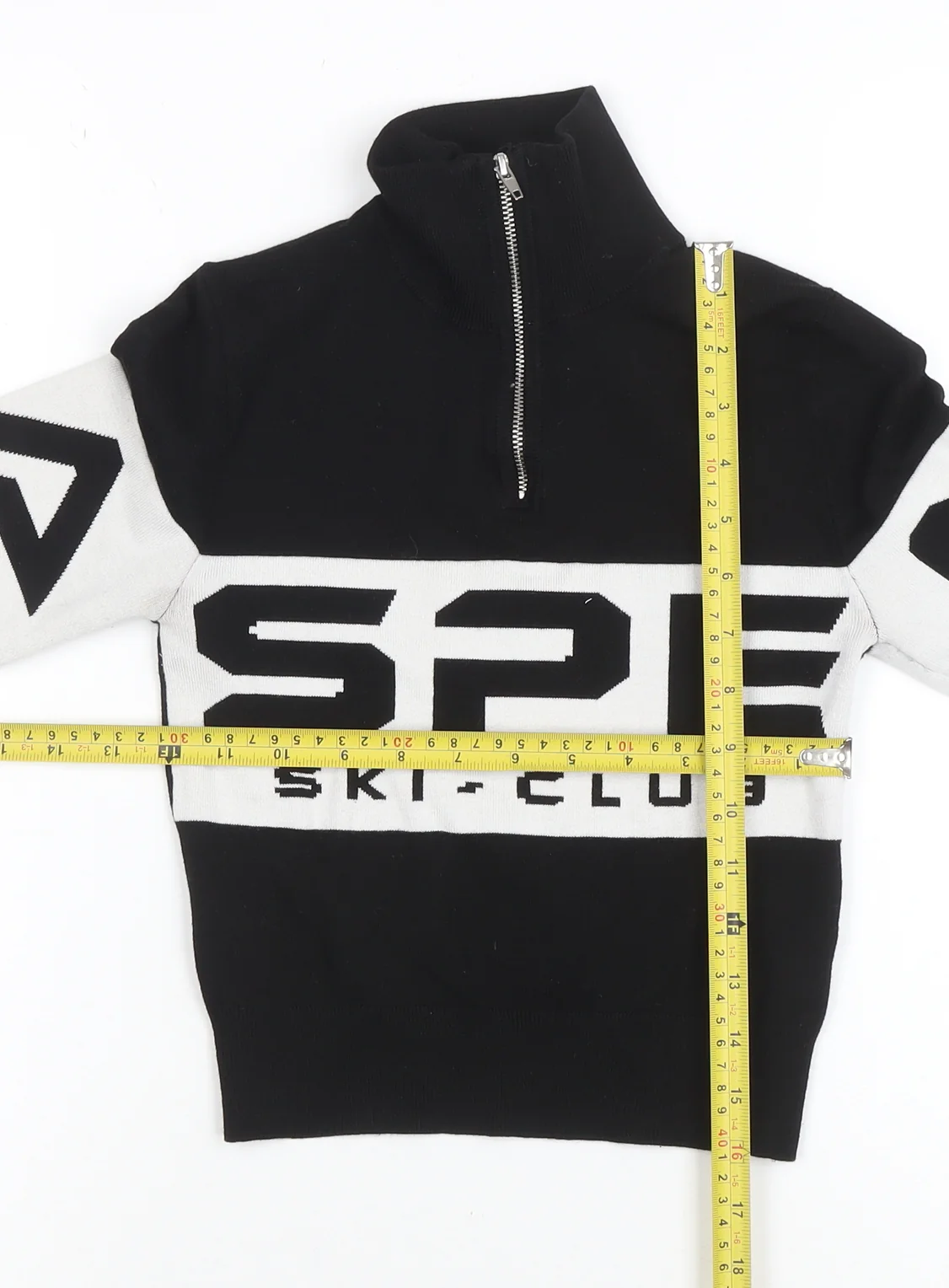 H&M Women’s Black Roll Neck Ski Club 1/4 Zip Jumper XS - Image 2