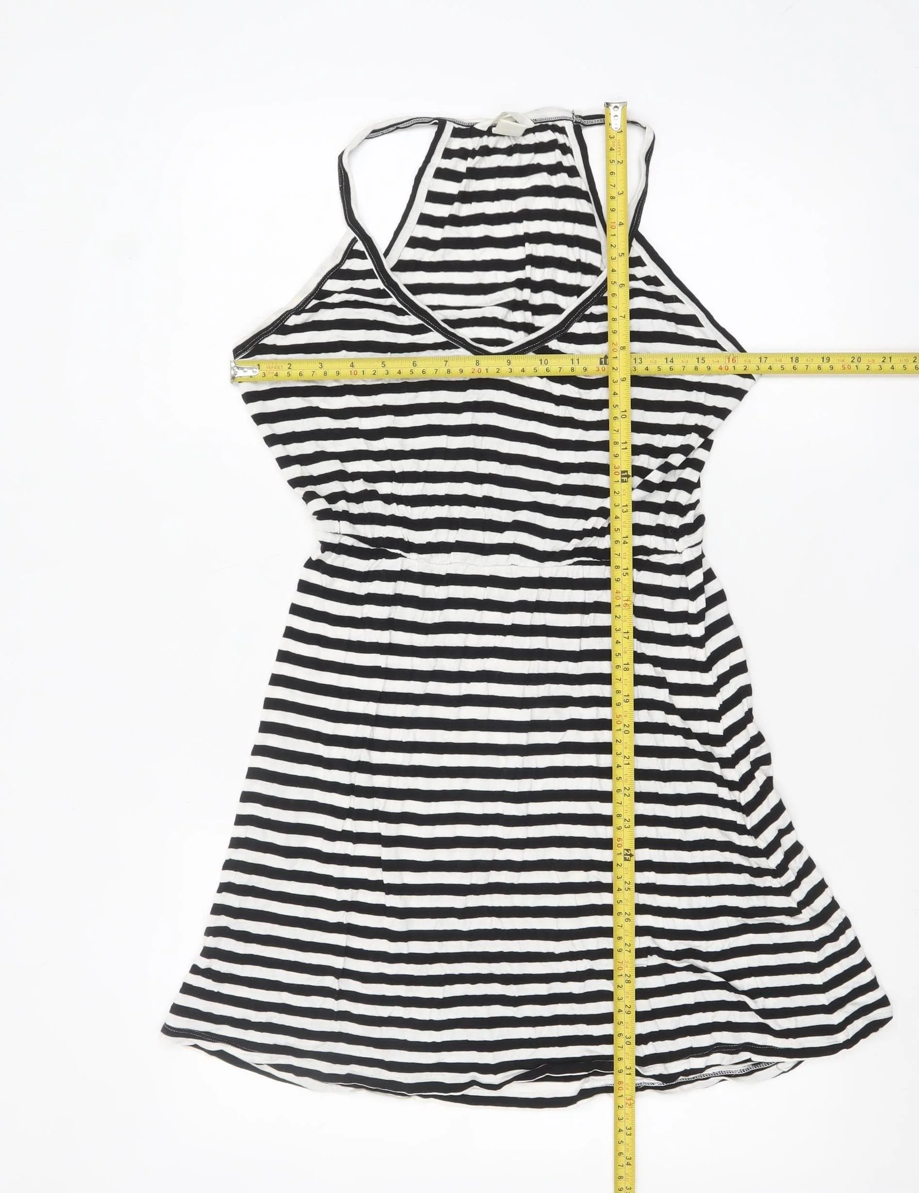H&M Women’s Black Striped Sleeveless Slip Dress Size S - Image 2