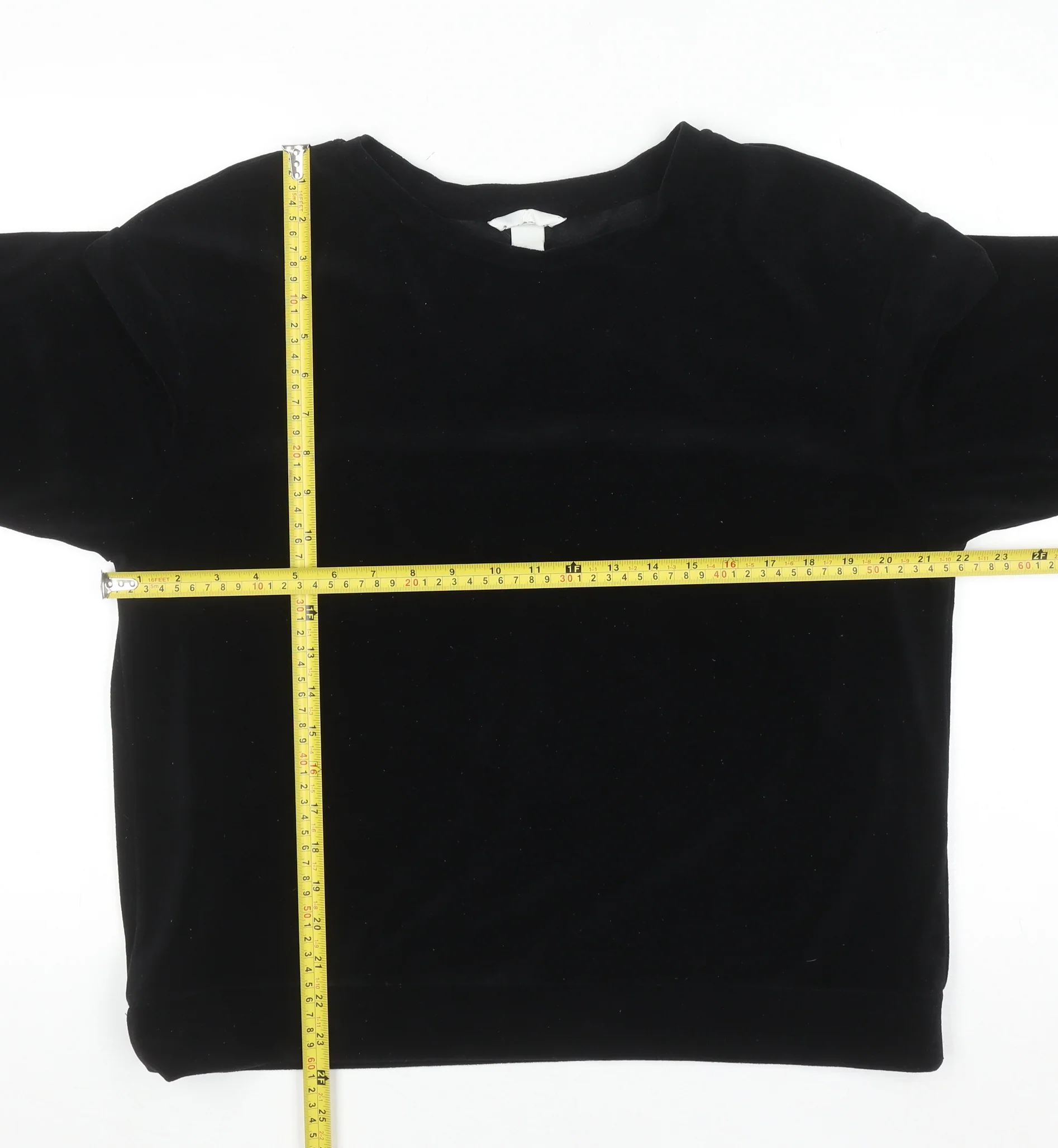 H&M Women’s Black Velvet Long Sleeve Pullover Jumper Size 12 - Image 2