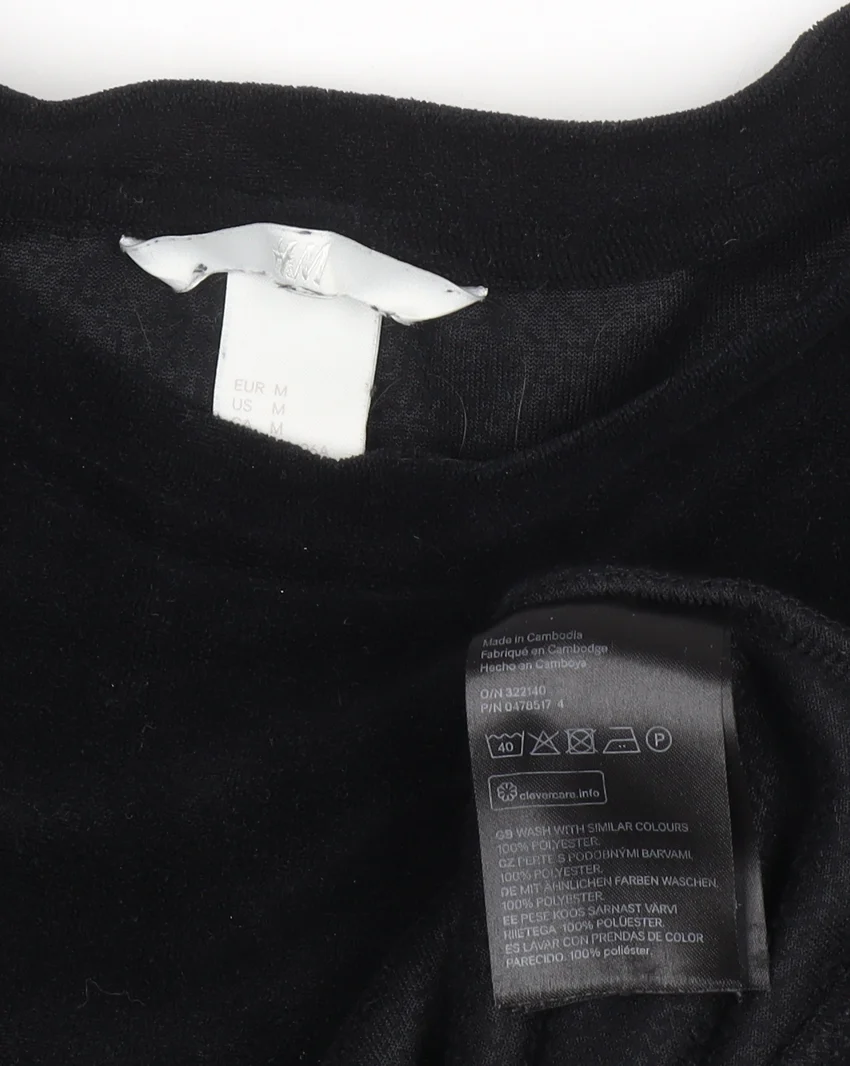 H&M Women’s Black Velvet Long Sleeve Pullover Jumper Size 12 - Image 5