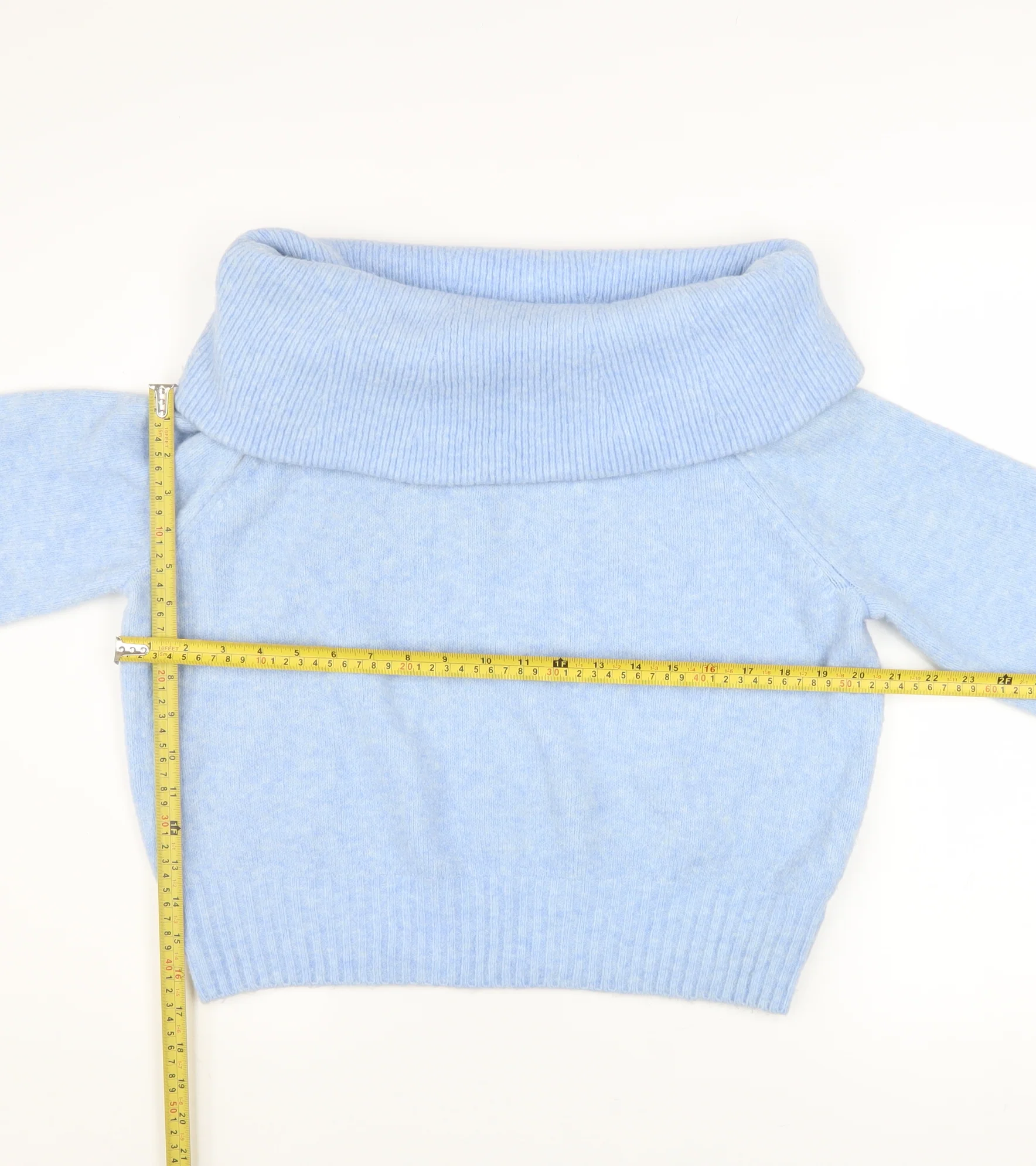 H&M Women’s Blue Cowl Neck Long Sleeve Knit Pullover Jumper Size XS - Image 2