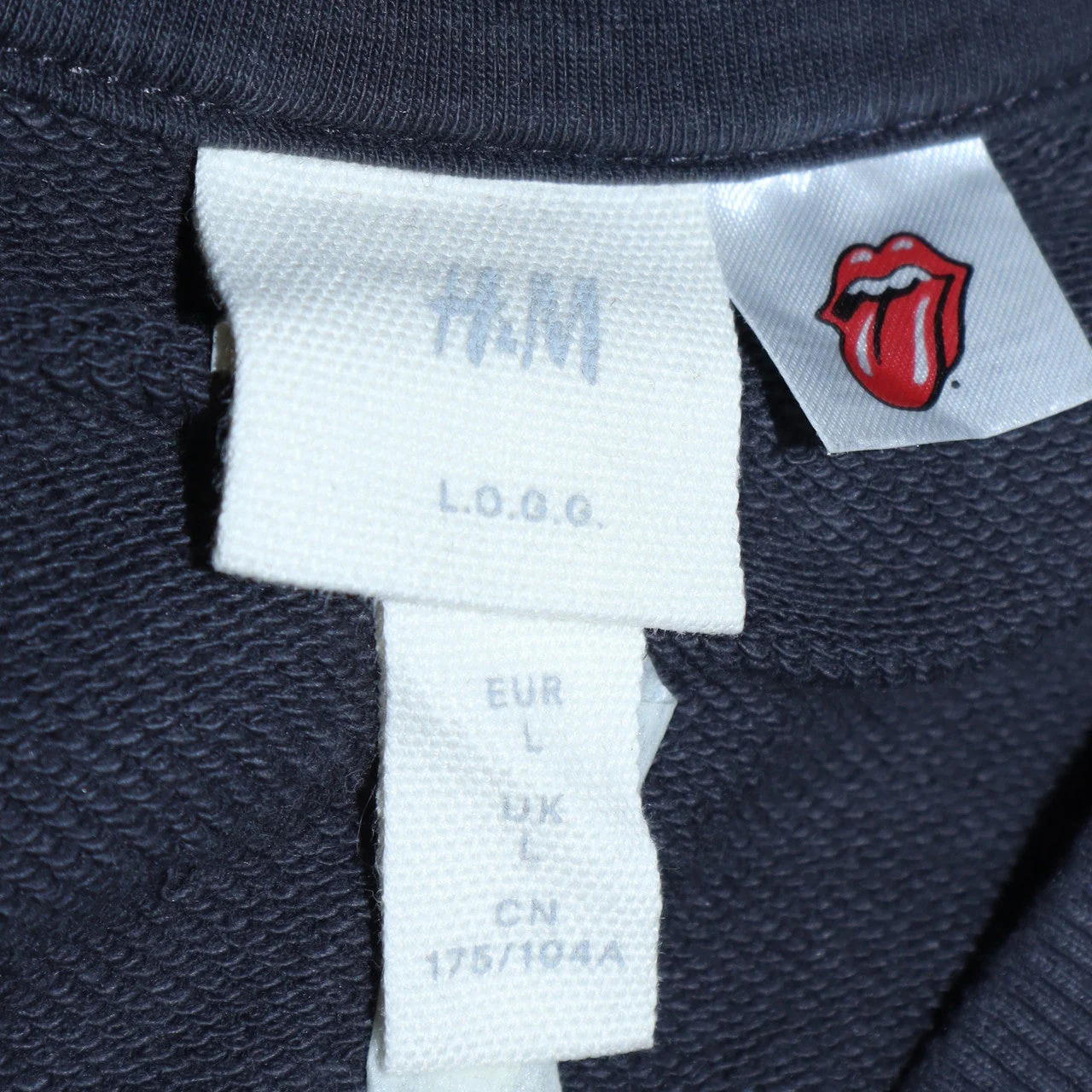 H&M Women’s Blue Rolling Stones Logo Sweatshirt Size L - Image 5