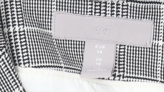 H&M Women’s Grey Checked Single-Breasted Blazer UK 10 Classic Fit - Image 5