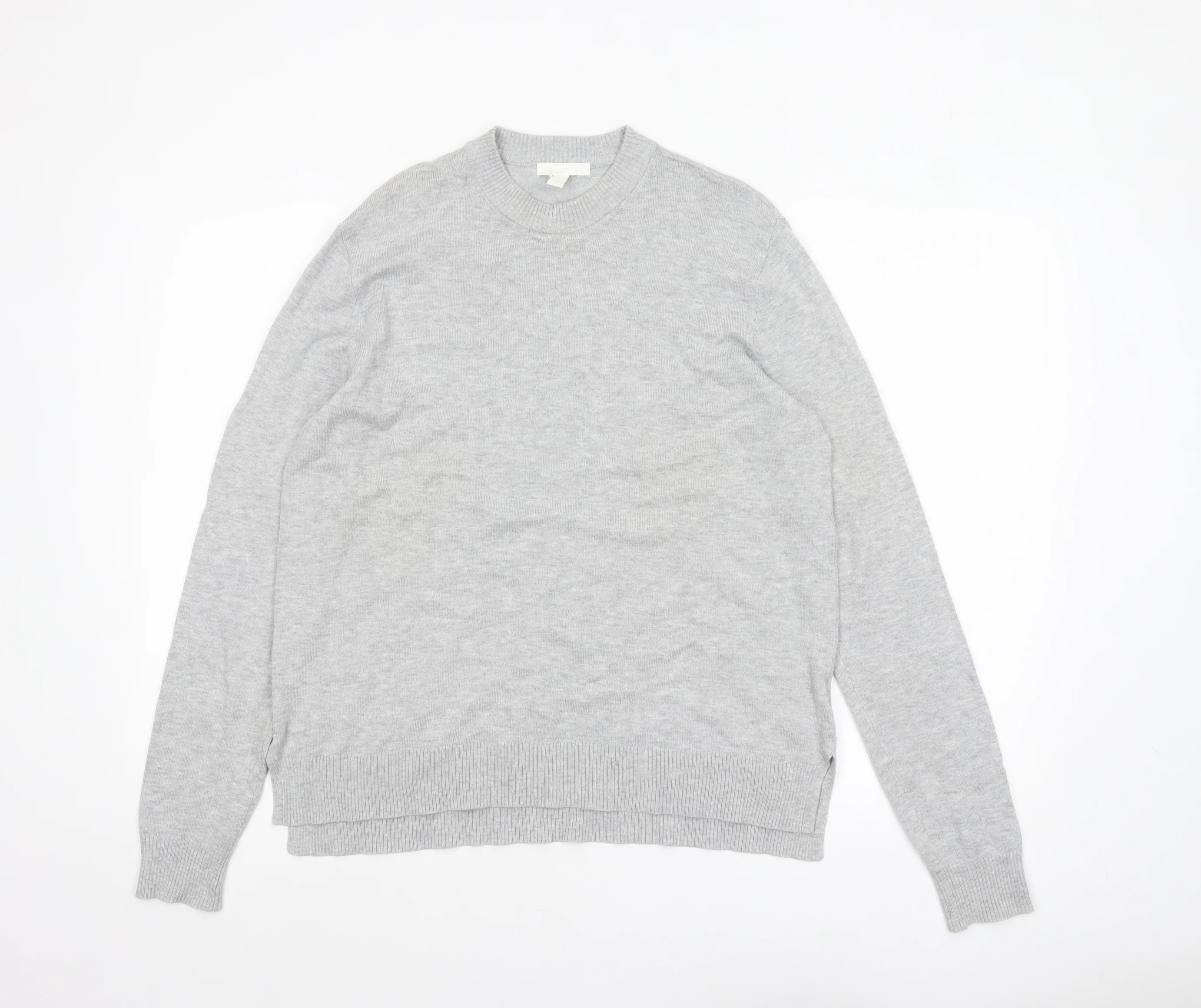 H&M Women’s Grey Crew Neck Knit Jumper Size S Viscose Blend