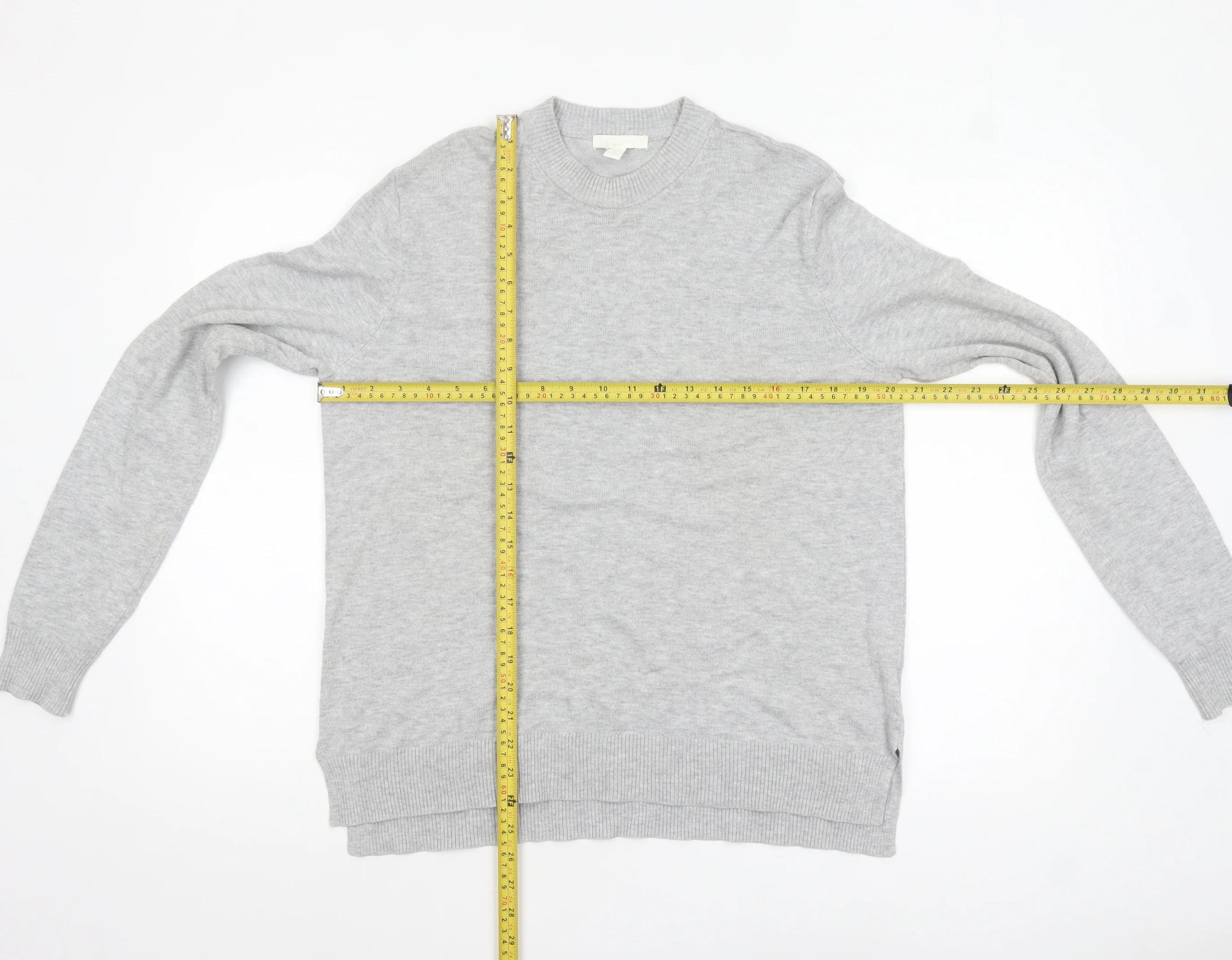 H&M Women’s Grey Crew Neck Knit Jumper Size S Viscose Blend - Image 2