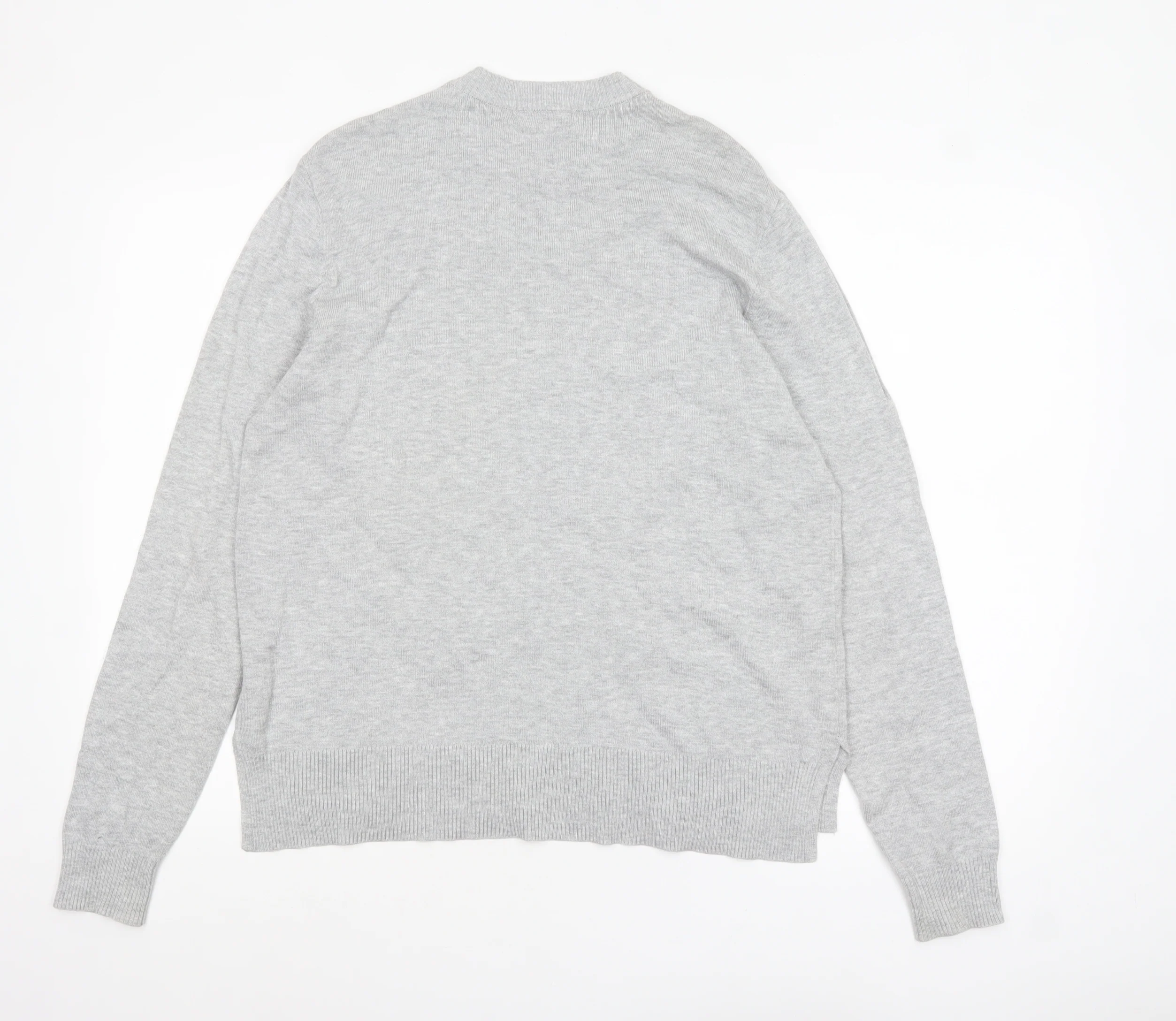 H&M Women’s Grey Crew Neck Knit Jumper Size S Viscose Blend - Image 3