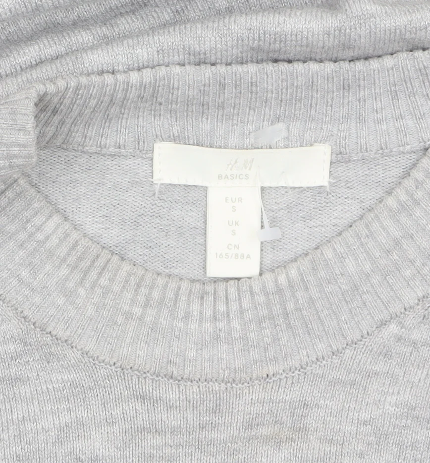 H&M Women’s Grey Crew Neck Knit Jumper Size S Viscose Blend - Image 5