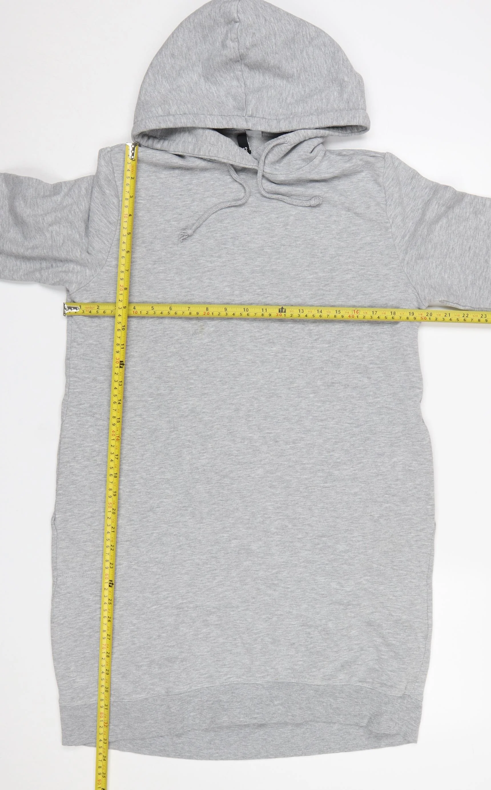 H&M Women’s Grey Hoodie T-Shirt Dress Size 12 Casual Long Sleeve - Image 2