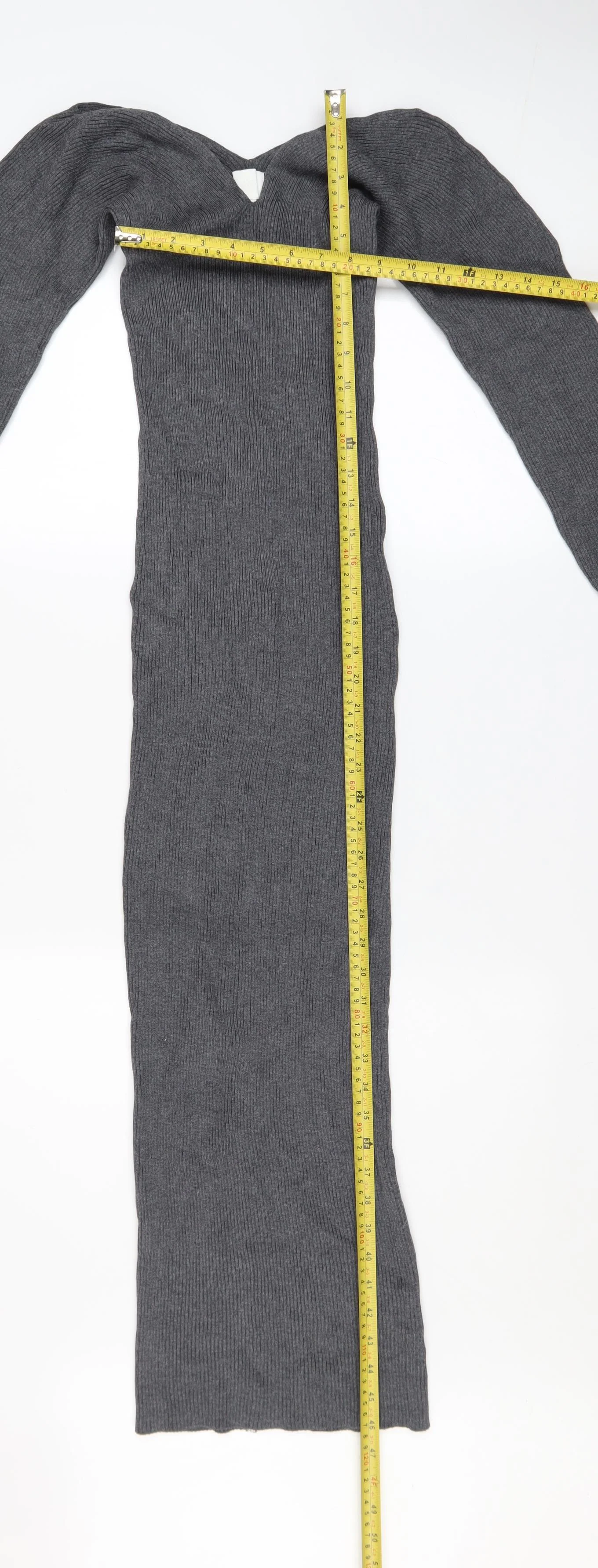 H&M Women’s Grey Long Sleeve Bodycon Knit Dress Size S - Image 2