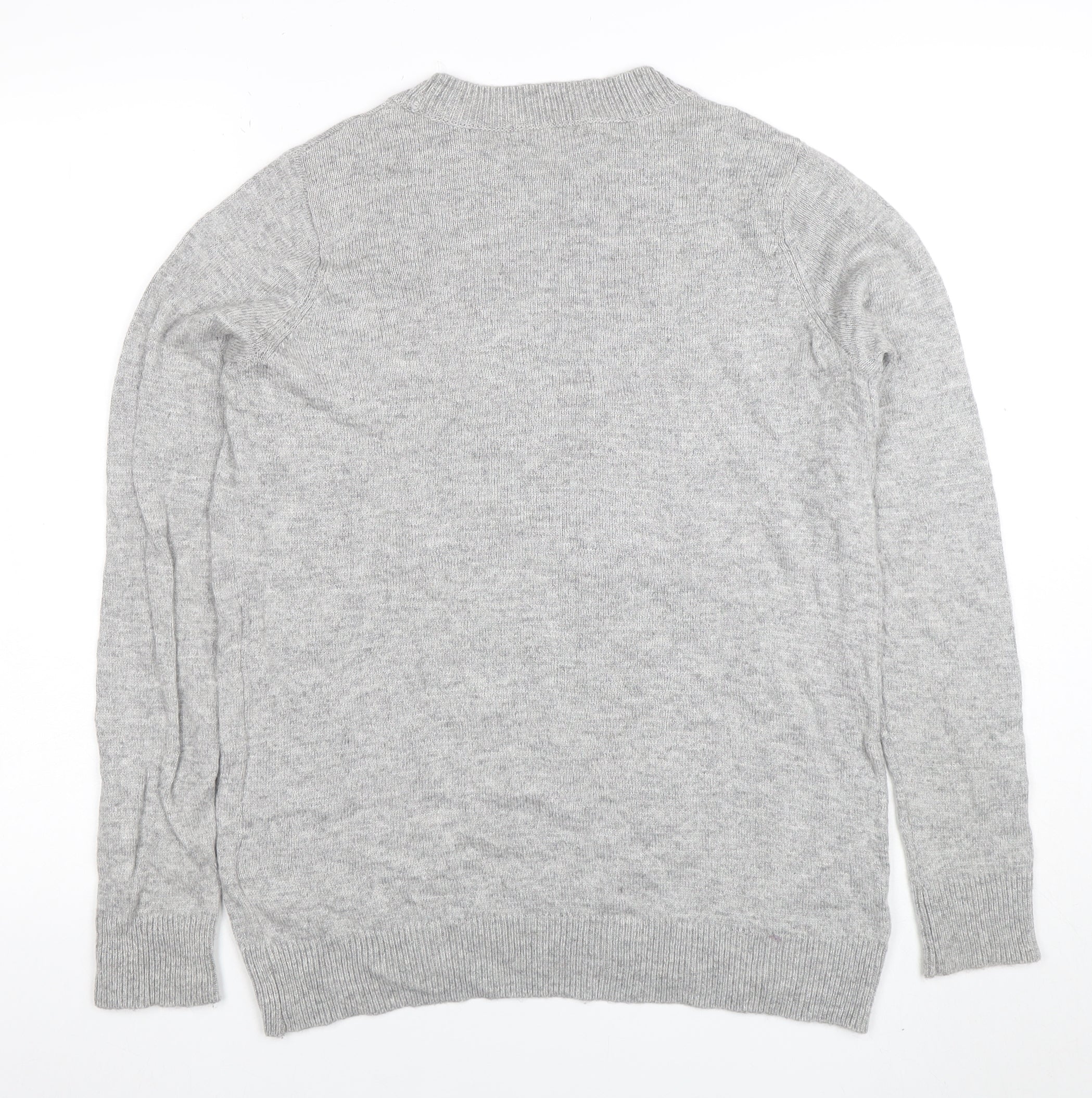 H&M Women’s Grey Sequin Dog Jumper Small Funny Christmas Sweater - Image 3