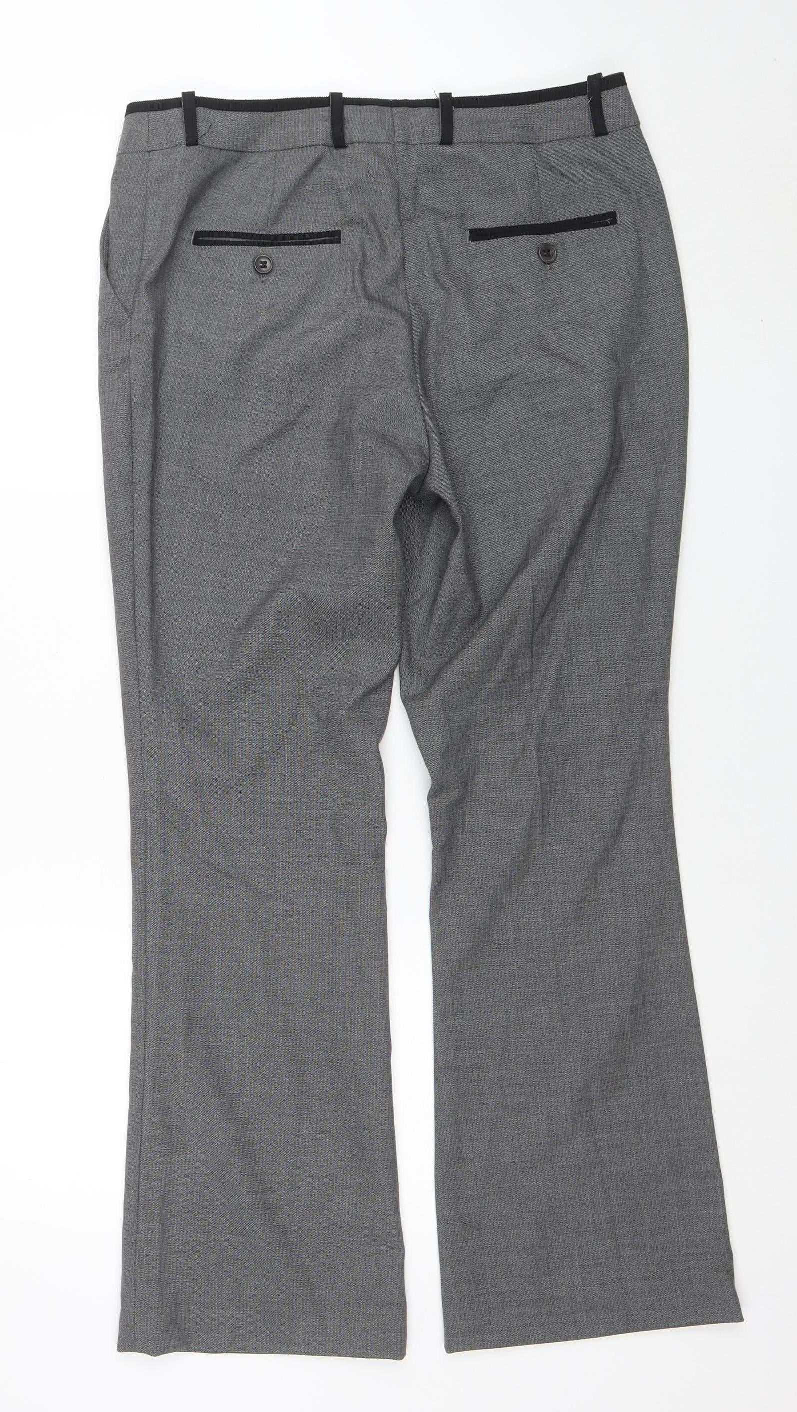 H&M Women’s Grey Tailored Dress Pants Trousers Size 12 Stretch Workwear - Image 3
