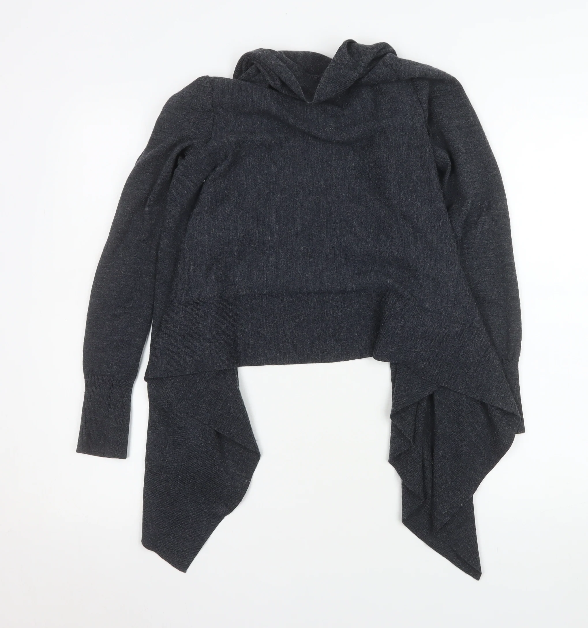 H&M Women’s Grey Wool Blend Wrap Cardigan XS - Image 3