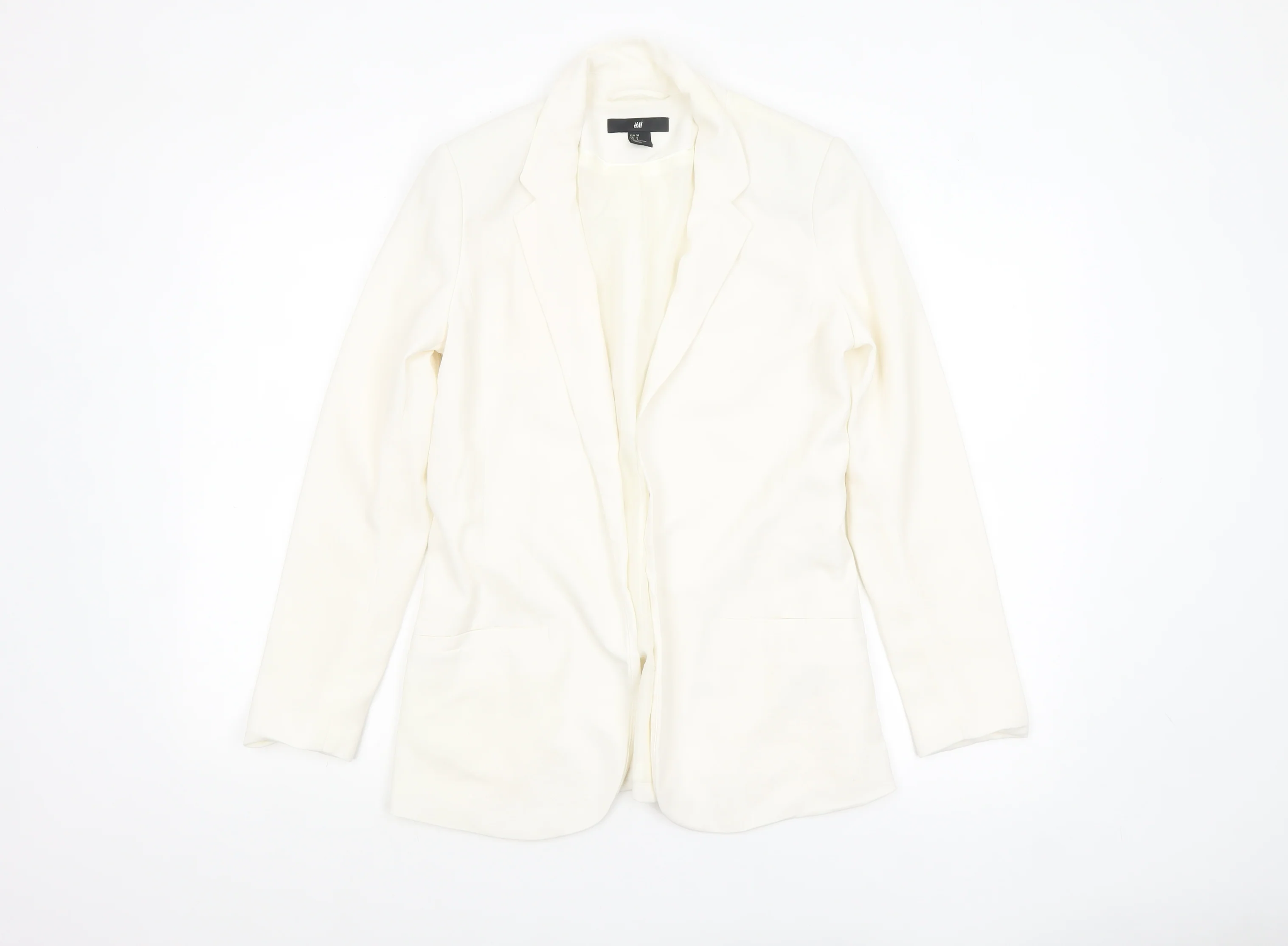 H&M Women’s Ivory Single-Breasted Blazer UK 10 Classic Fit