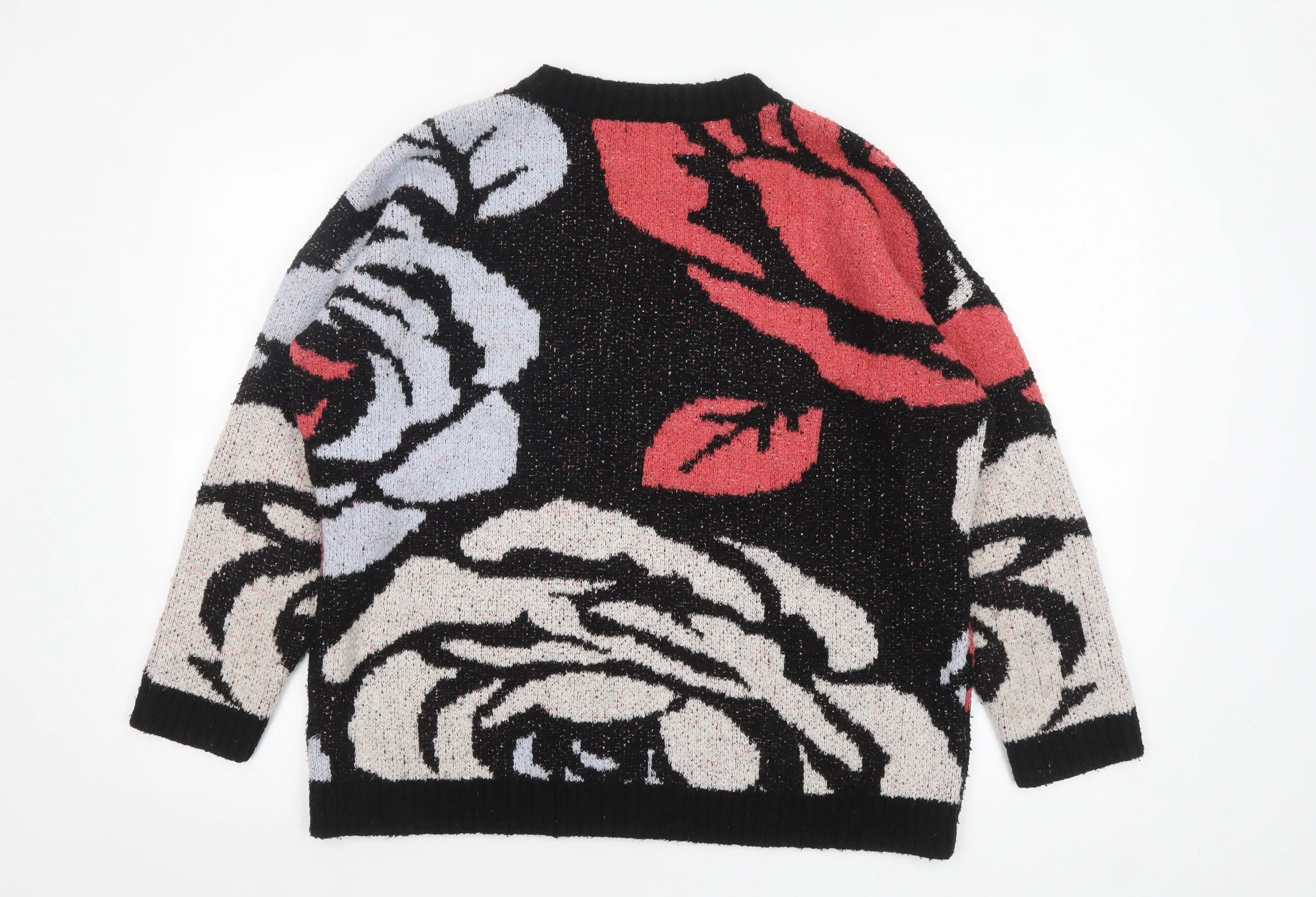 H&M Women’s Multicoloured Floral Knit Jumper Size 10 - Image 3
