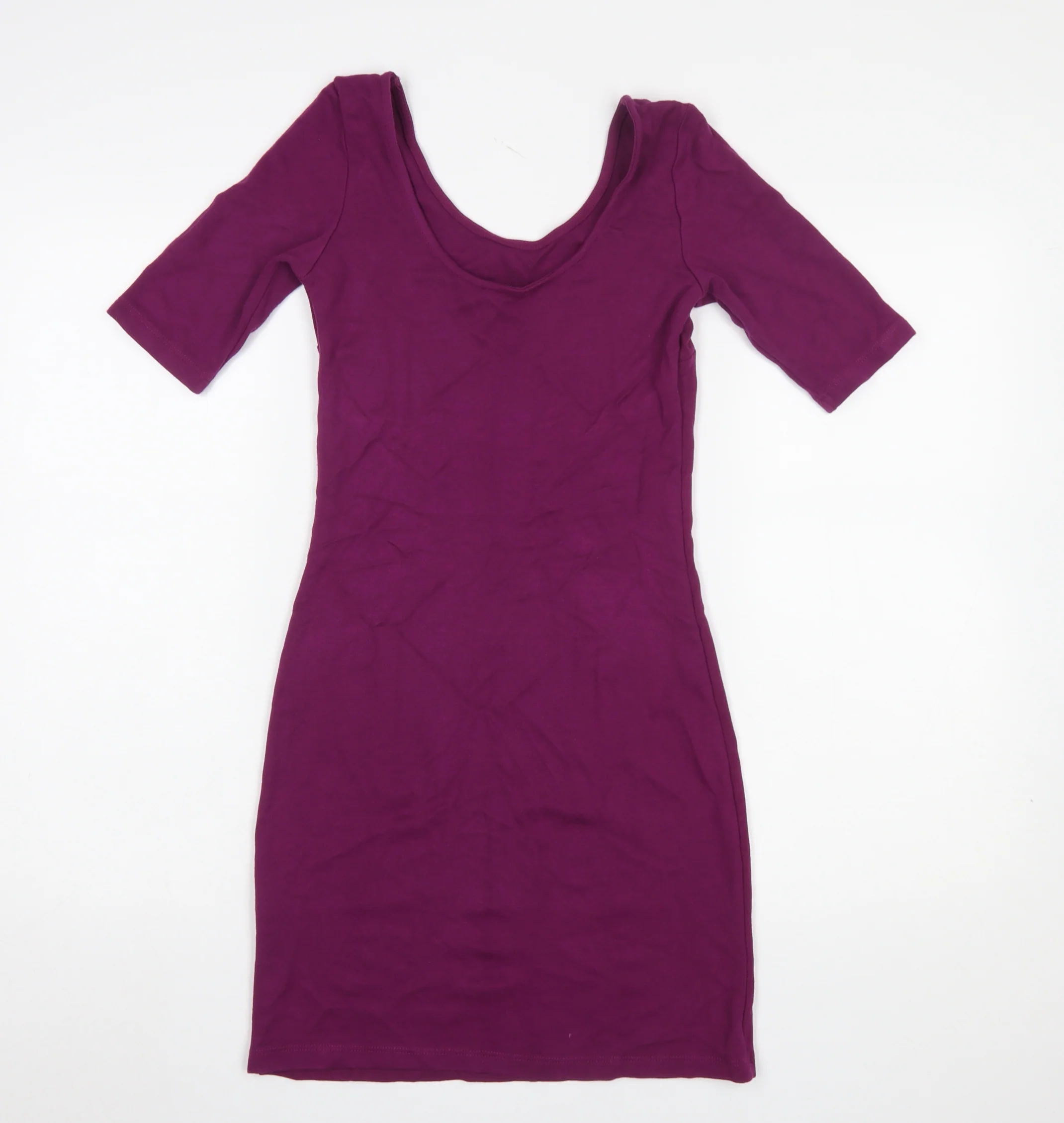 H&M Women’s Purple Bodycon Short Dress Size 6 Half Sleeve - Image 3