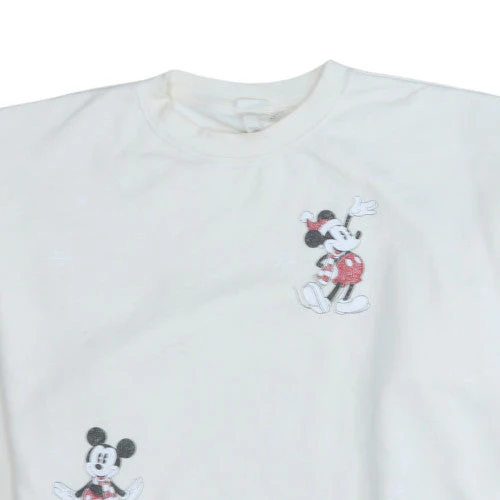 H&M Women White Disney Sweatshirt Medium Minnie Embroidered Pullover - Image 7