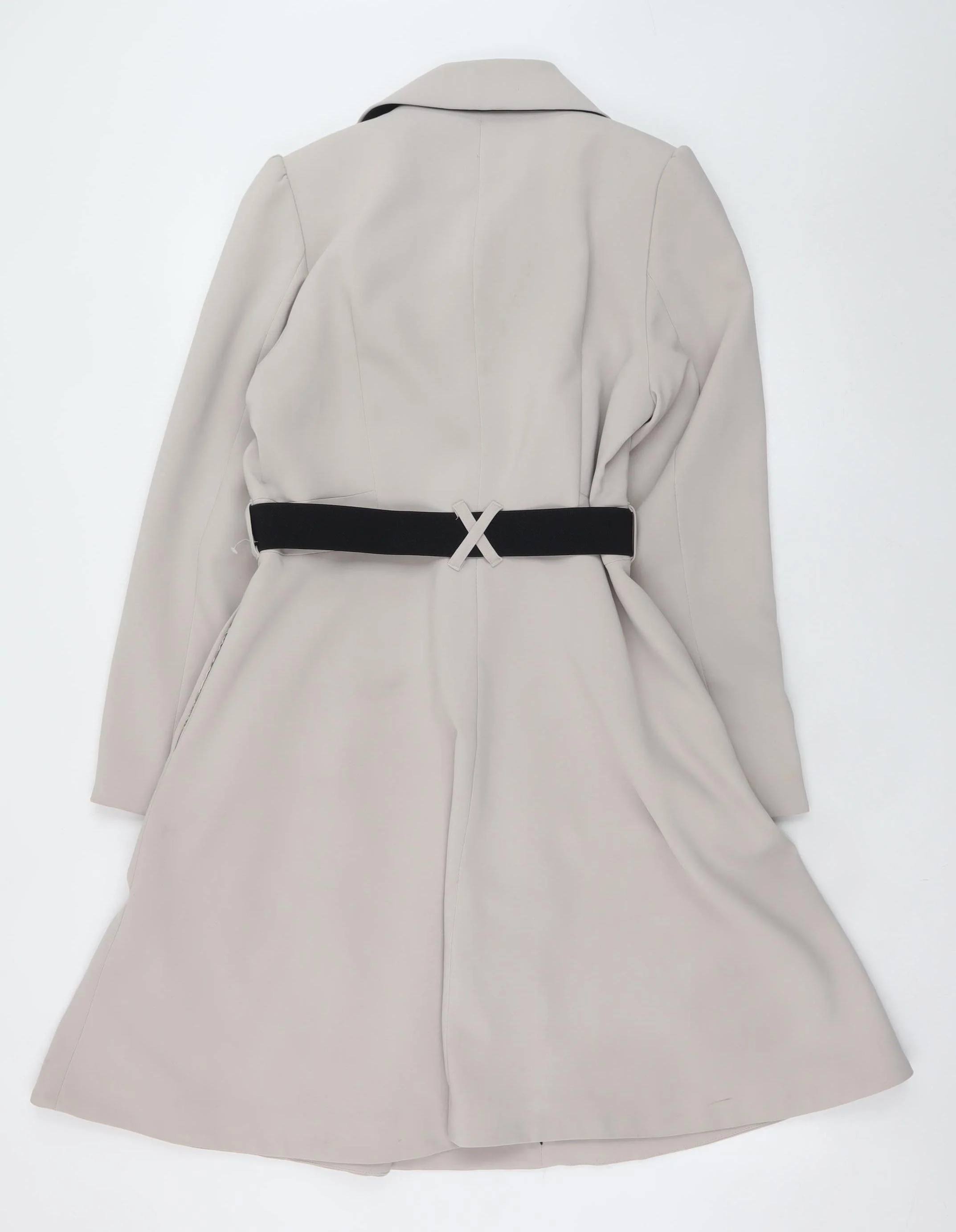 H&M Womens Beige Long Belted Trench Coat Size 10 - Image 3