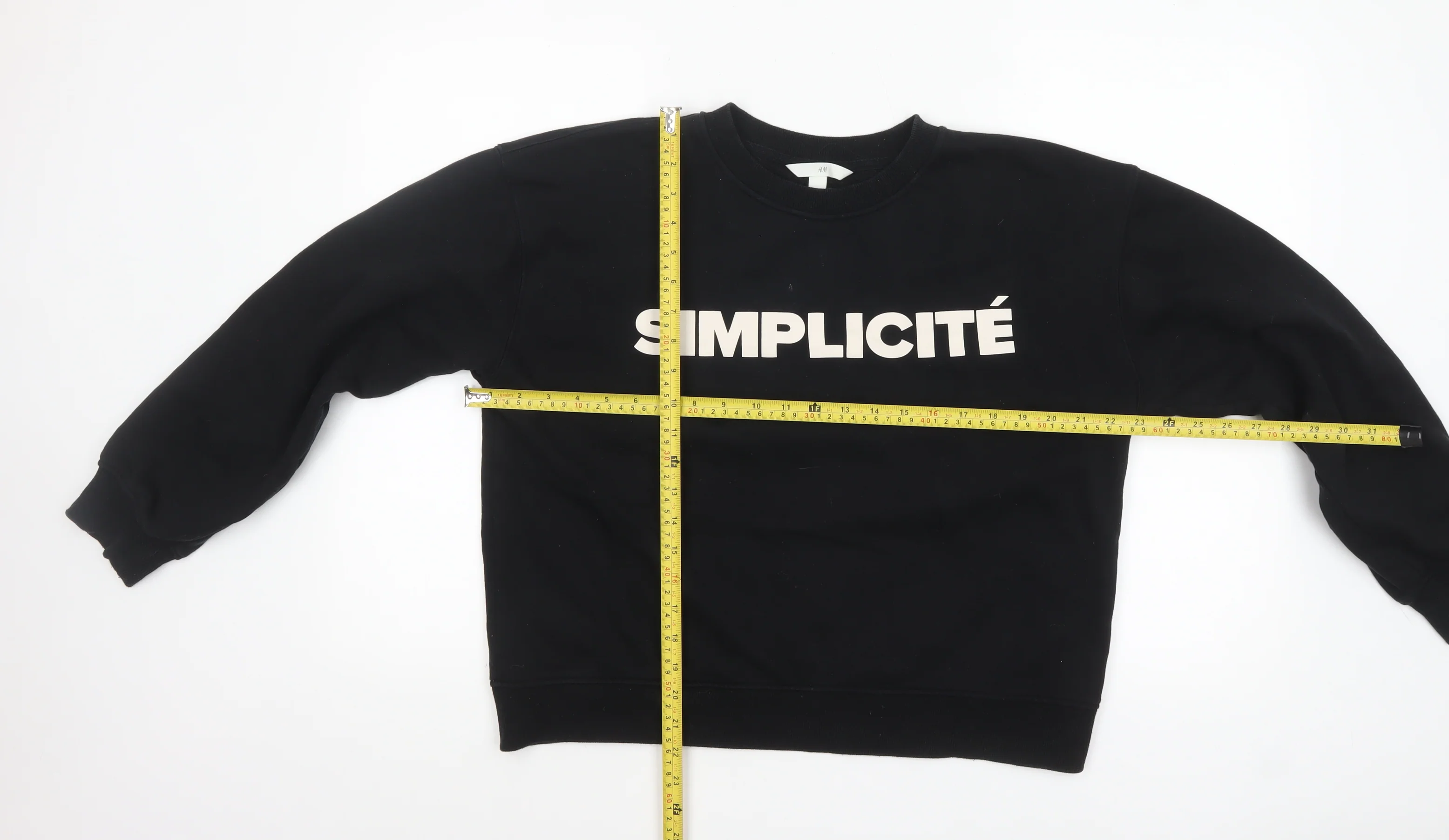 H&M Women's Black SIMPLICITÉ Crew Neck Pullover Sweatshirt Size 12 - Image 2