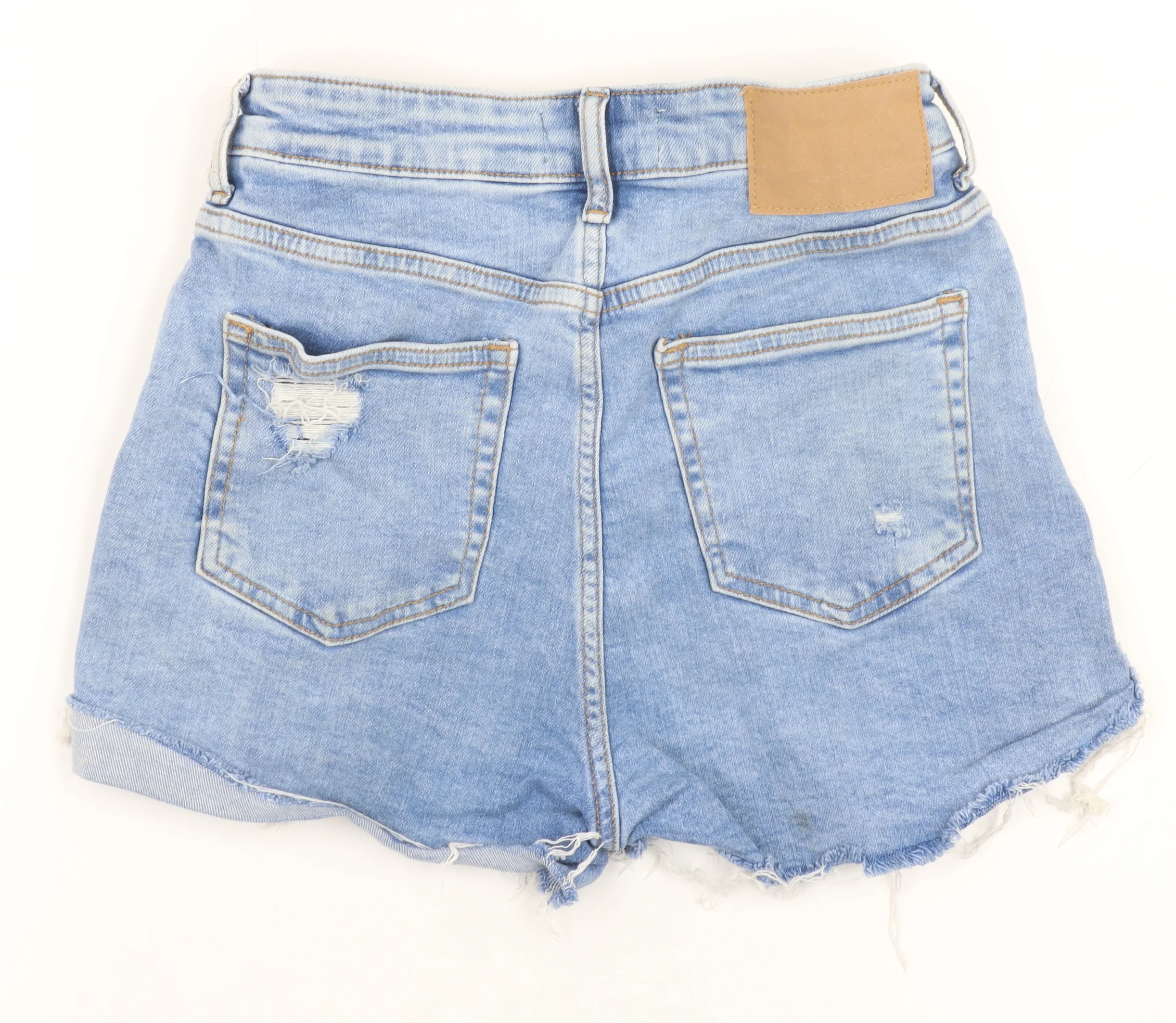 H&M Womens Blue Denim Cut-Off Shorts Size 6 High Rise - Image 3