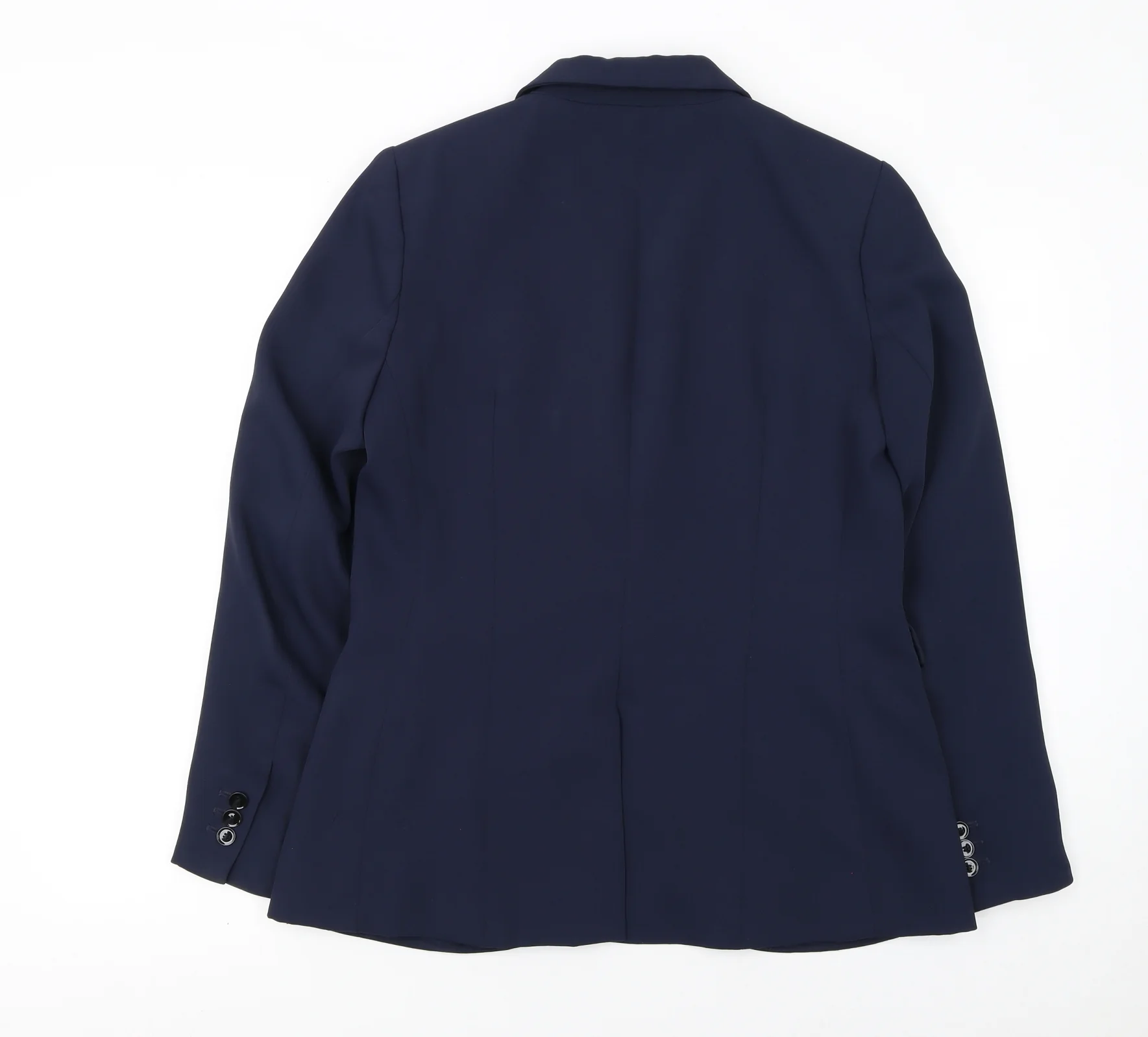 H&M Women's Blue Single-Breasted Blazer Size 14 Polyester Lined - Image 3