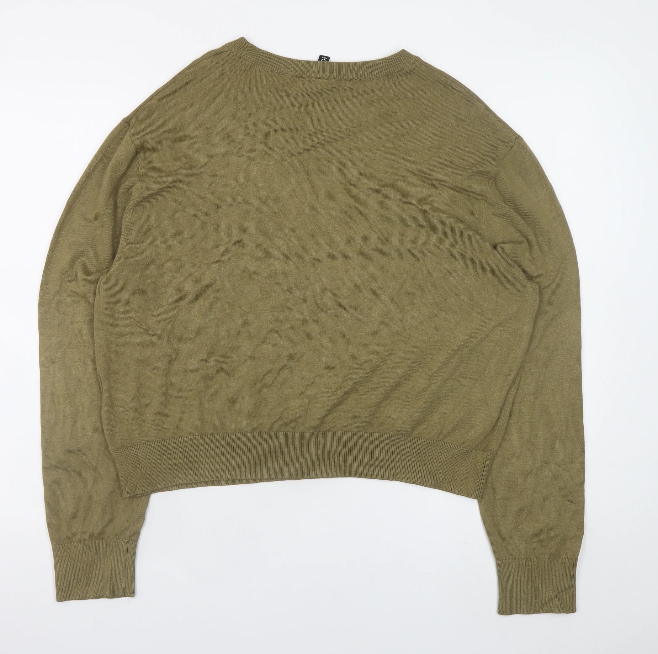 H&M Womens Green Crew Neck Pullover Jumper Size M Long Sleeve - Image 3