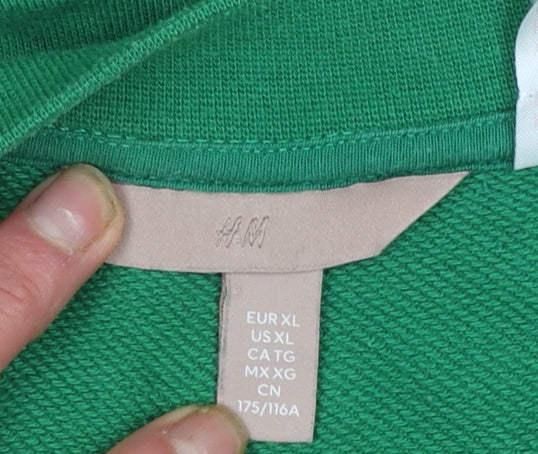 H&M Women's Green Self Care Club Graphic Pullover Sweatshirt XL - Image 4