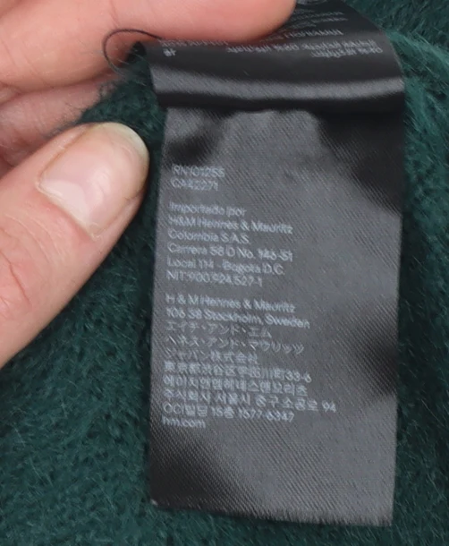 H&M Women's Green XS Crew Neck Long Sleeve Pullover Jumper - Image 5