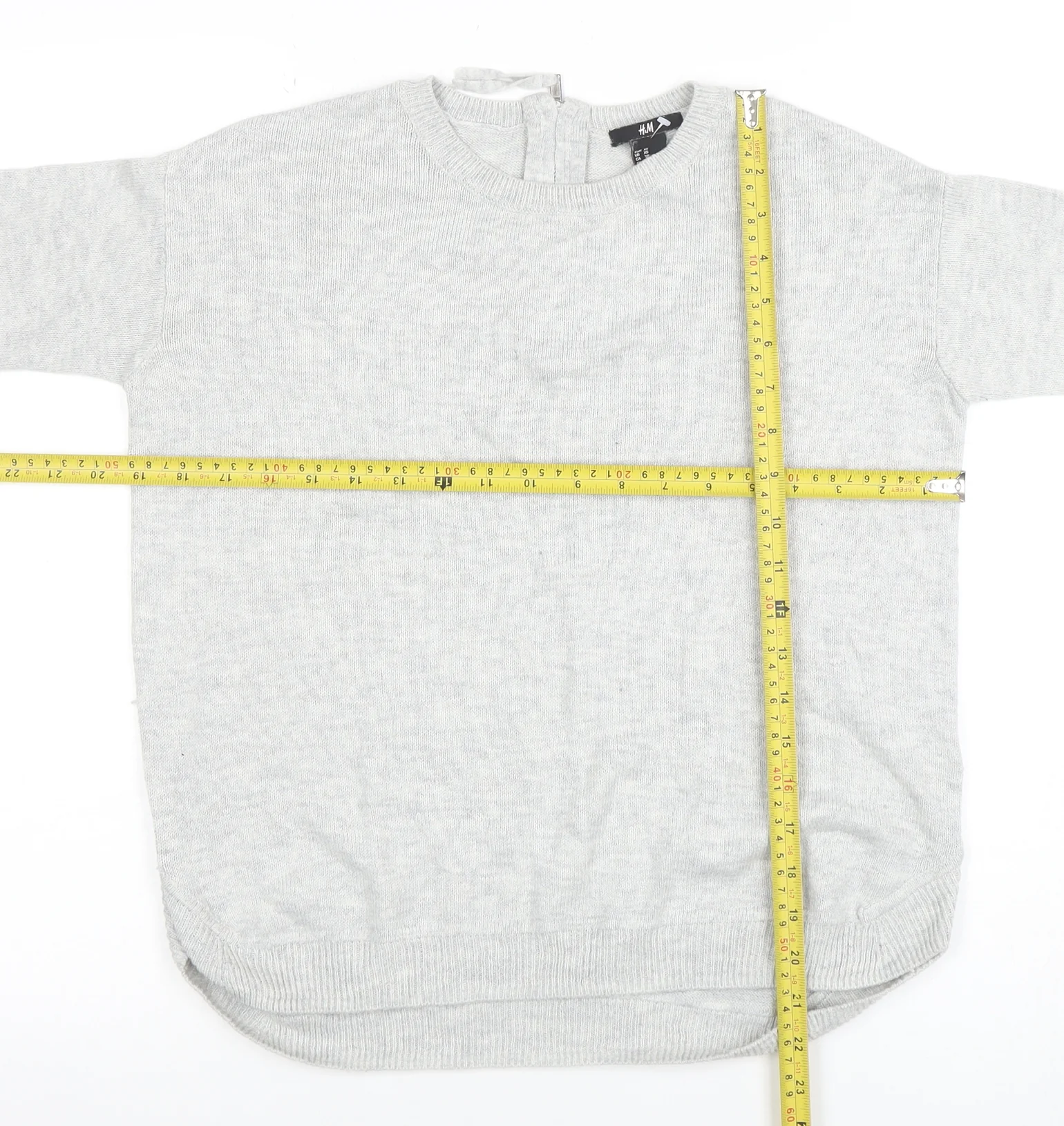 H&M Womens Grey XS Crew Neck Long Sleeve Knit Pullover Jumper - Image 2