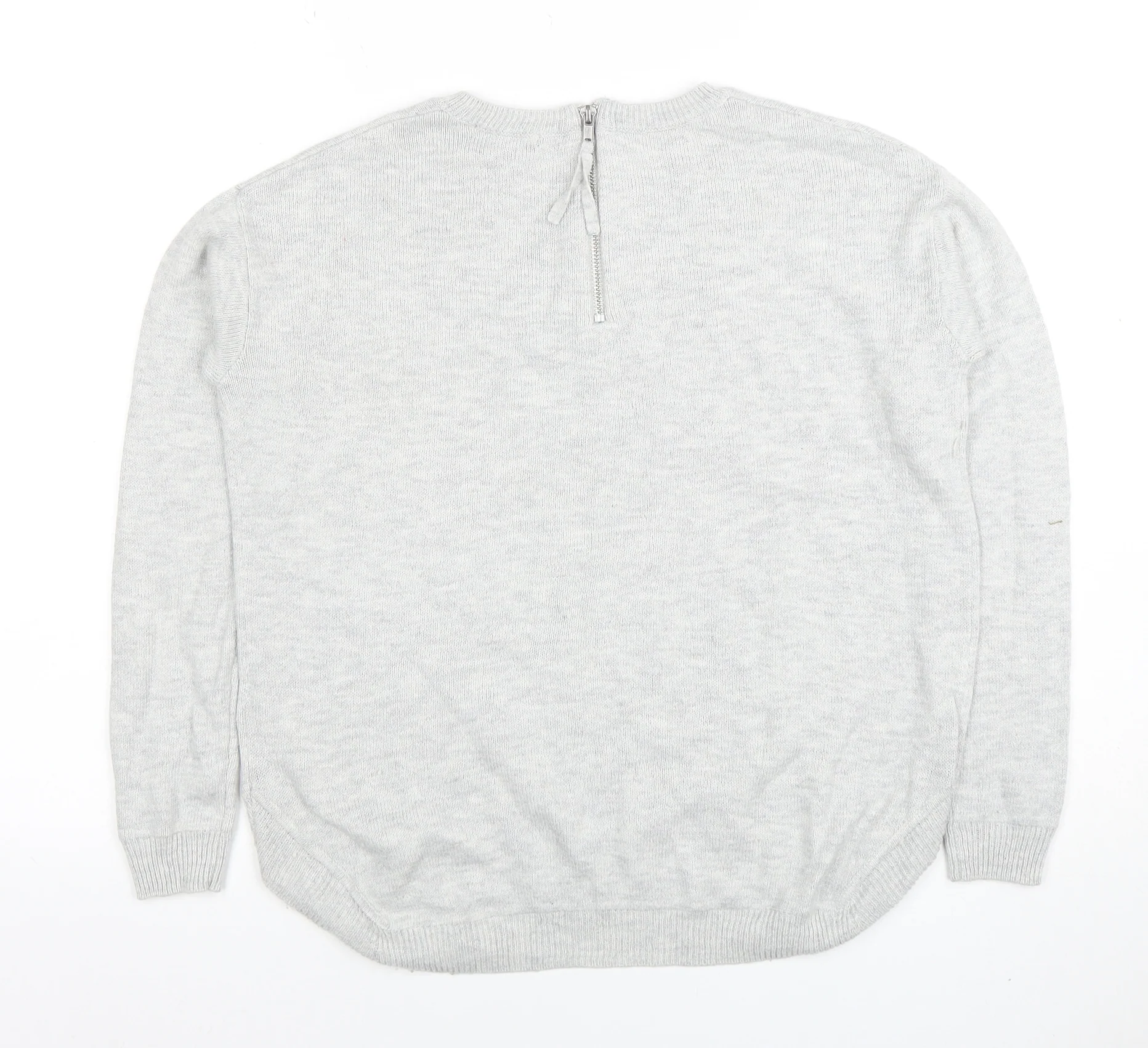 H&M Womens Grey XS Crew Neck Long Sleeve Knit Pullover Jumper - Image 3