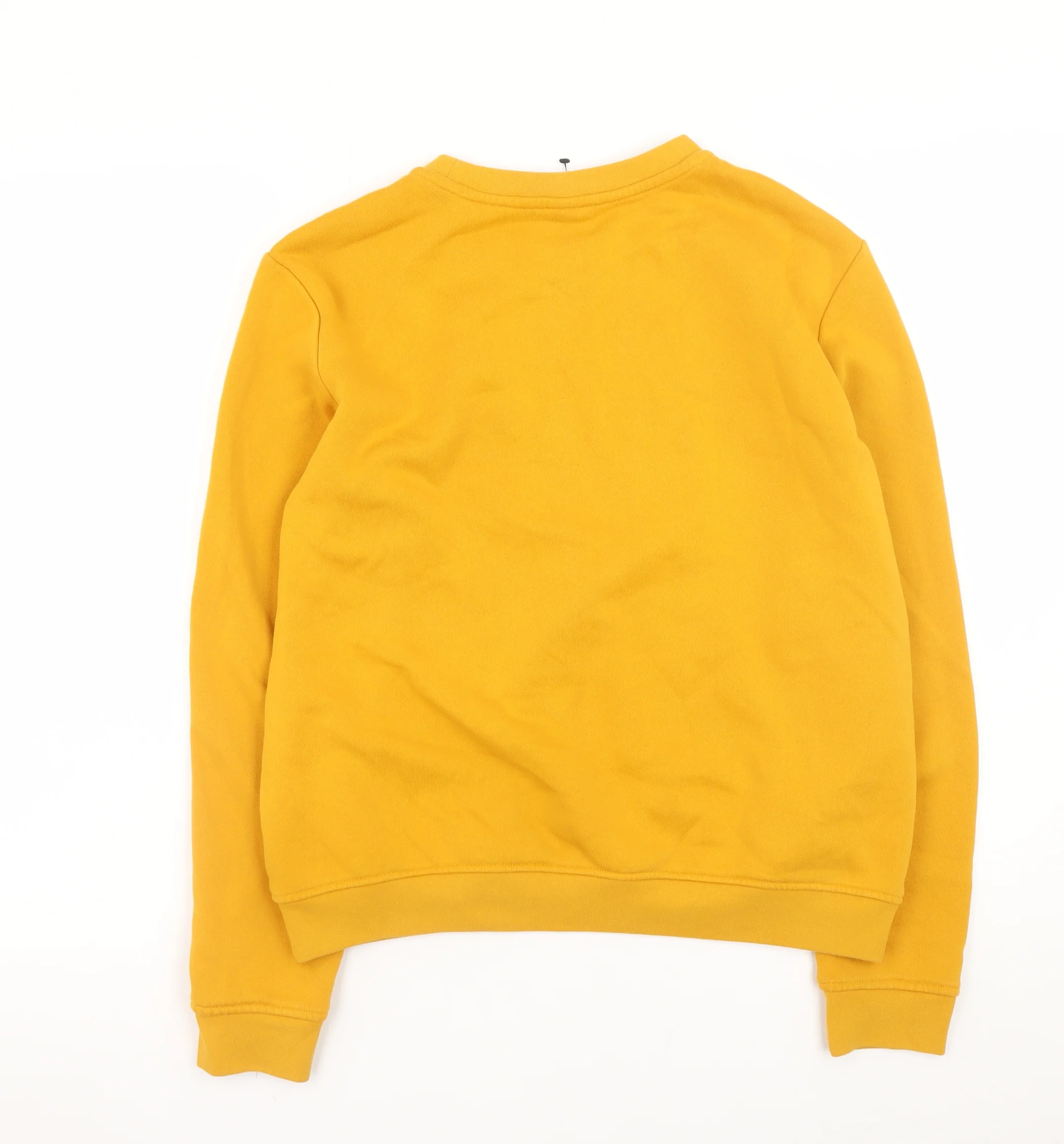 H&M Women's Mustard Yellow Pullover Sweatshirt Size S Graphic Print Cotton Blend - Image 3