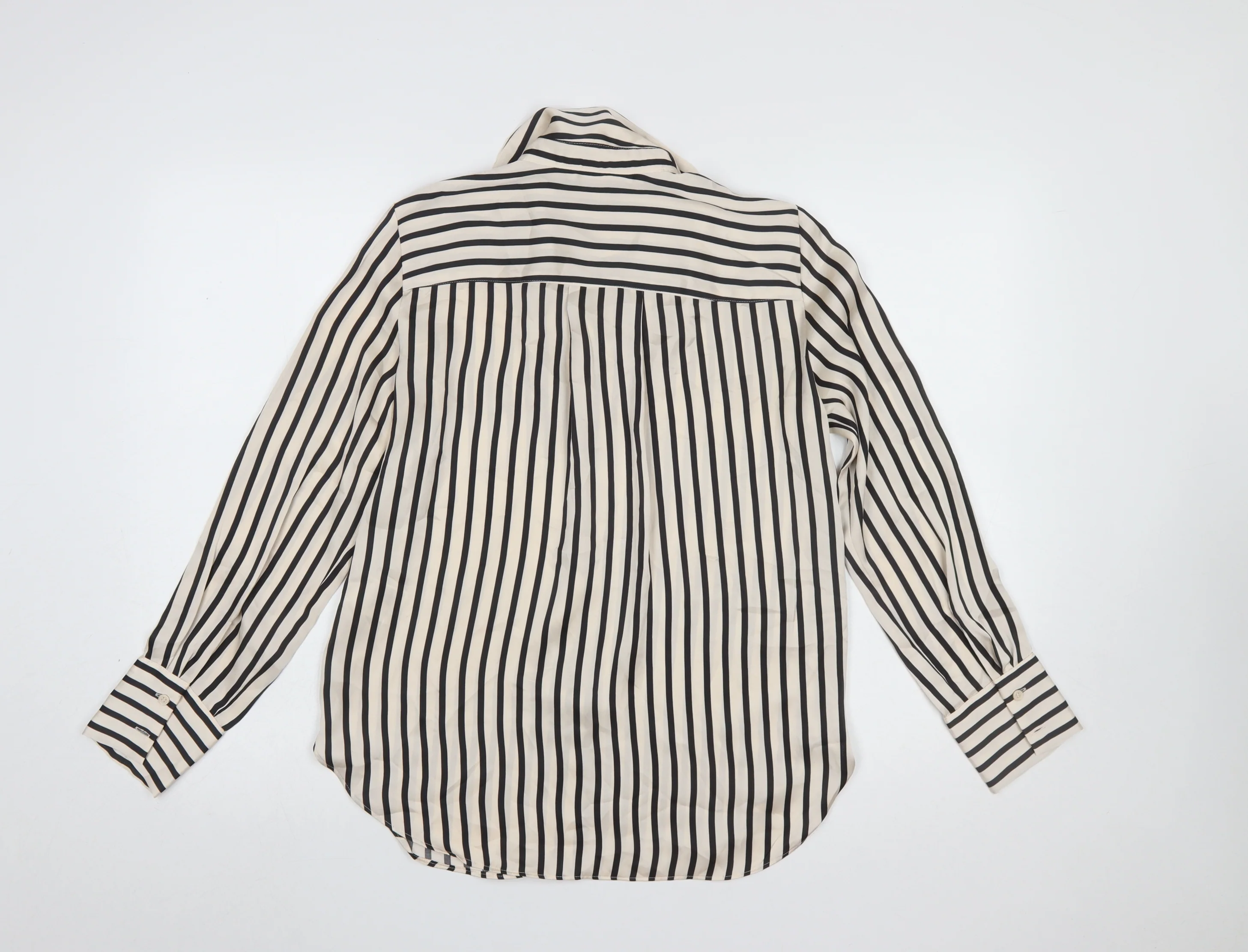H&M Womens Striped Button-Up Long Sleeve Shirt XS Multicoloured - Image 3