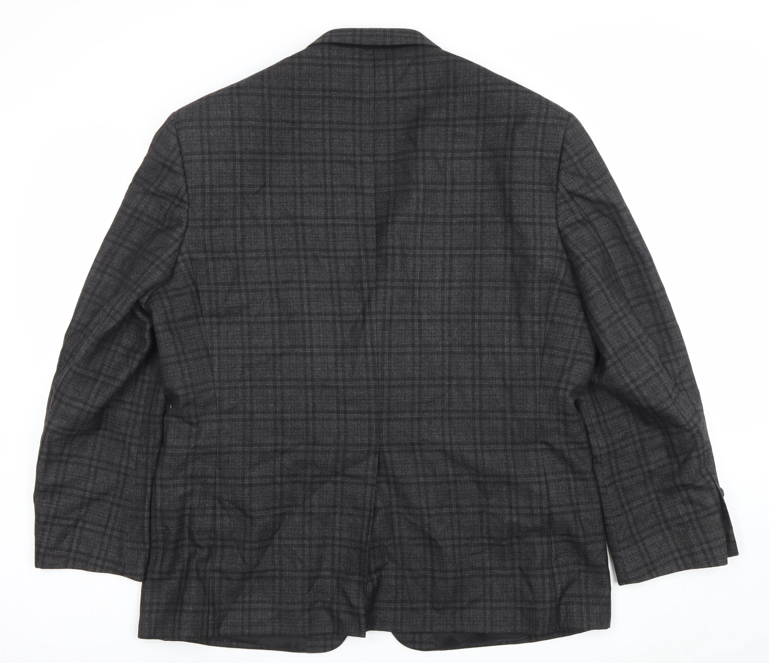Haggar Men's Grey Checked Blazer 44S Classic Fit Two-Button Jacket - Image 3