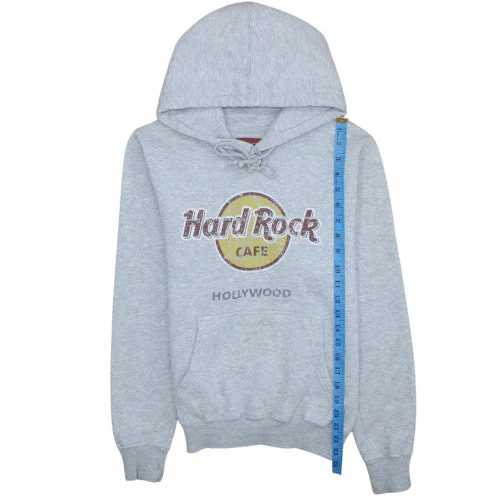 Hard Rock Cafe Hollywood Grey Hoodie Women Small Pullover Cotton Blend - Image 3