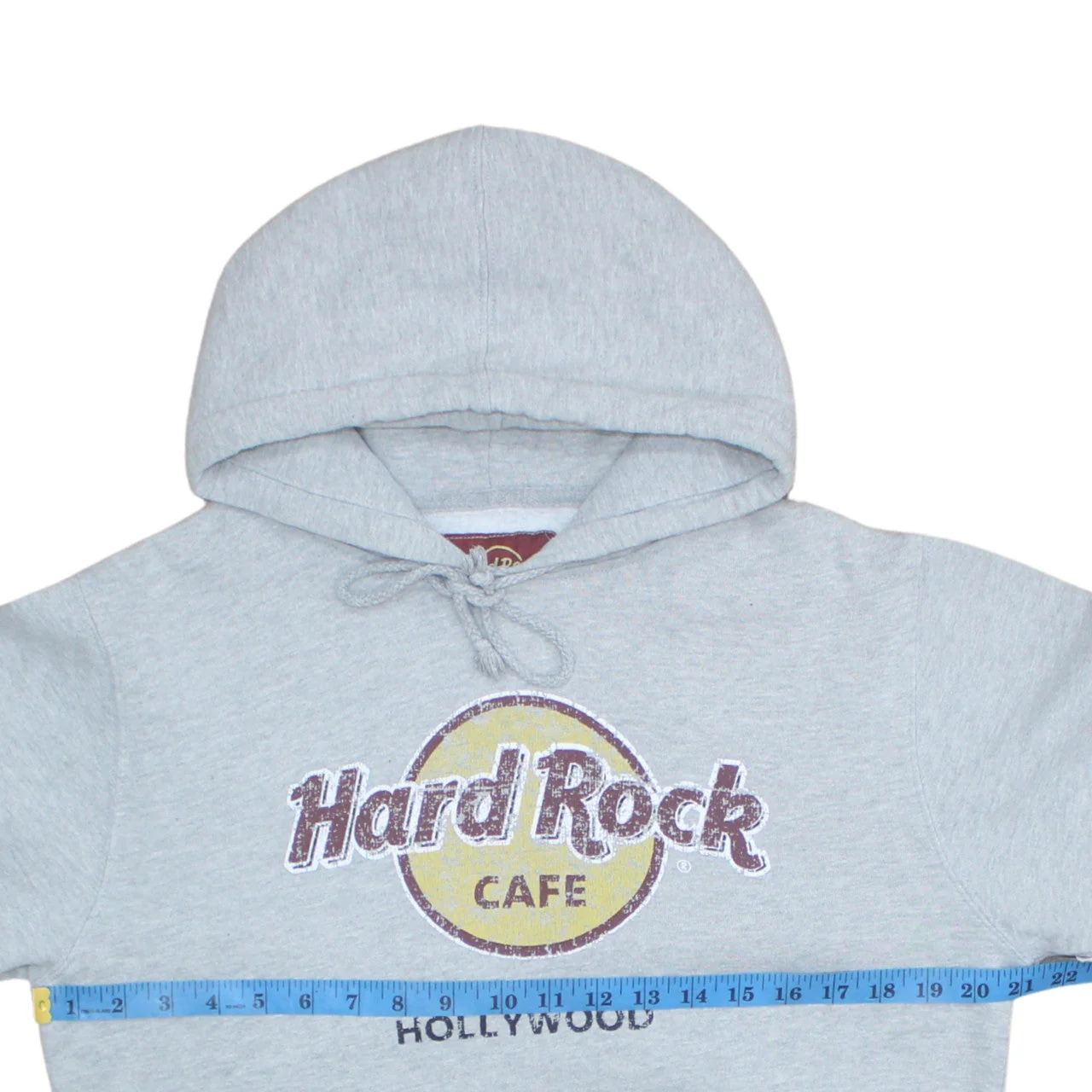 Hard Rock Cafe Men's Grey Pullover Hoodie Medium Music Logo Sweatshirt - Image 2