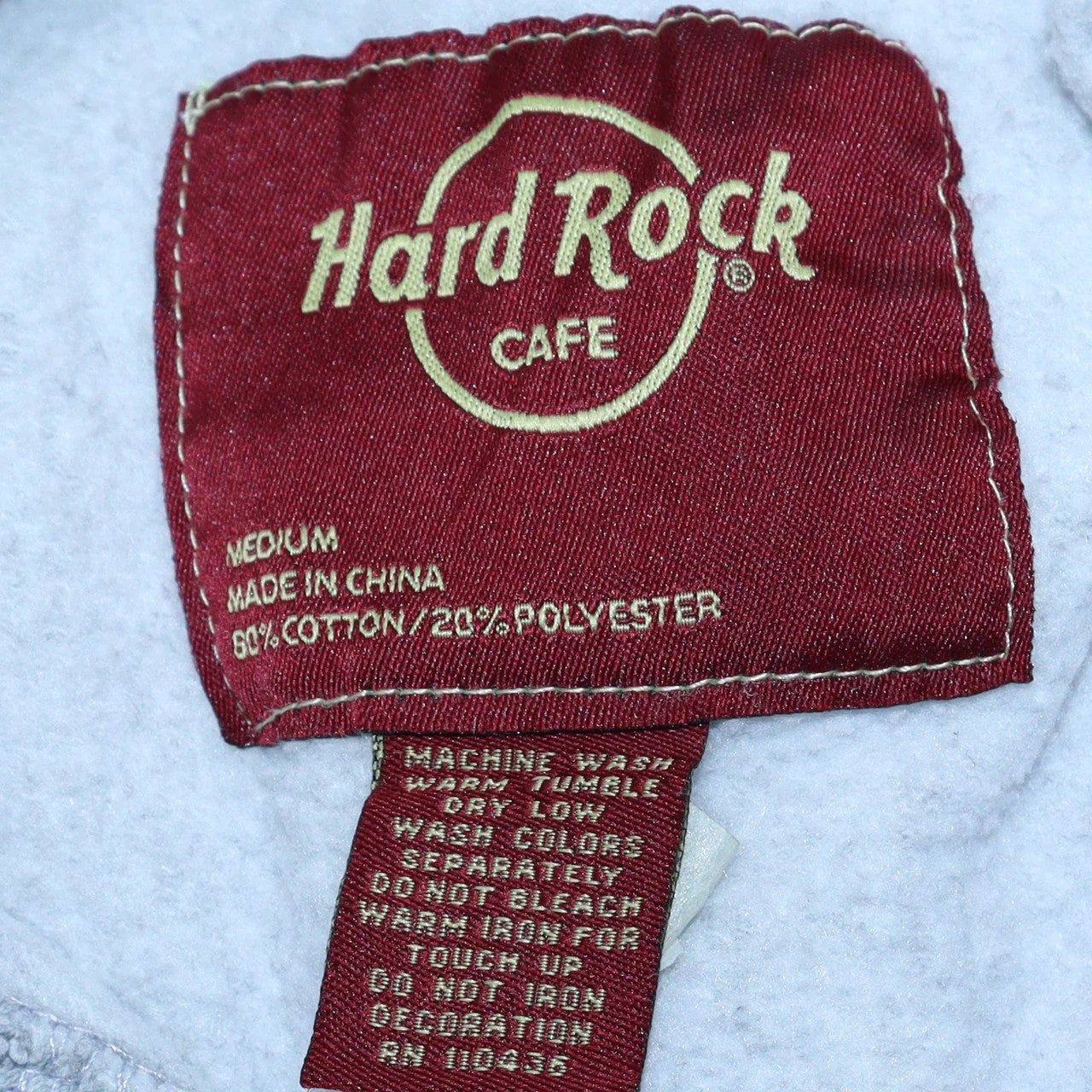 Hard Rock Cafe Men's Grey Pullover Hoodie Medium Music Logo Sweatshirt - Image 5