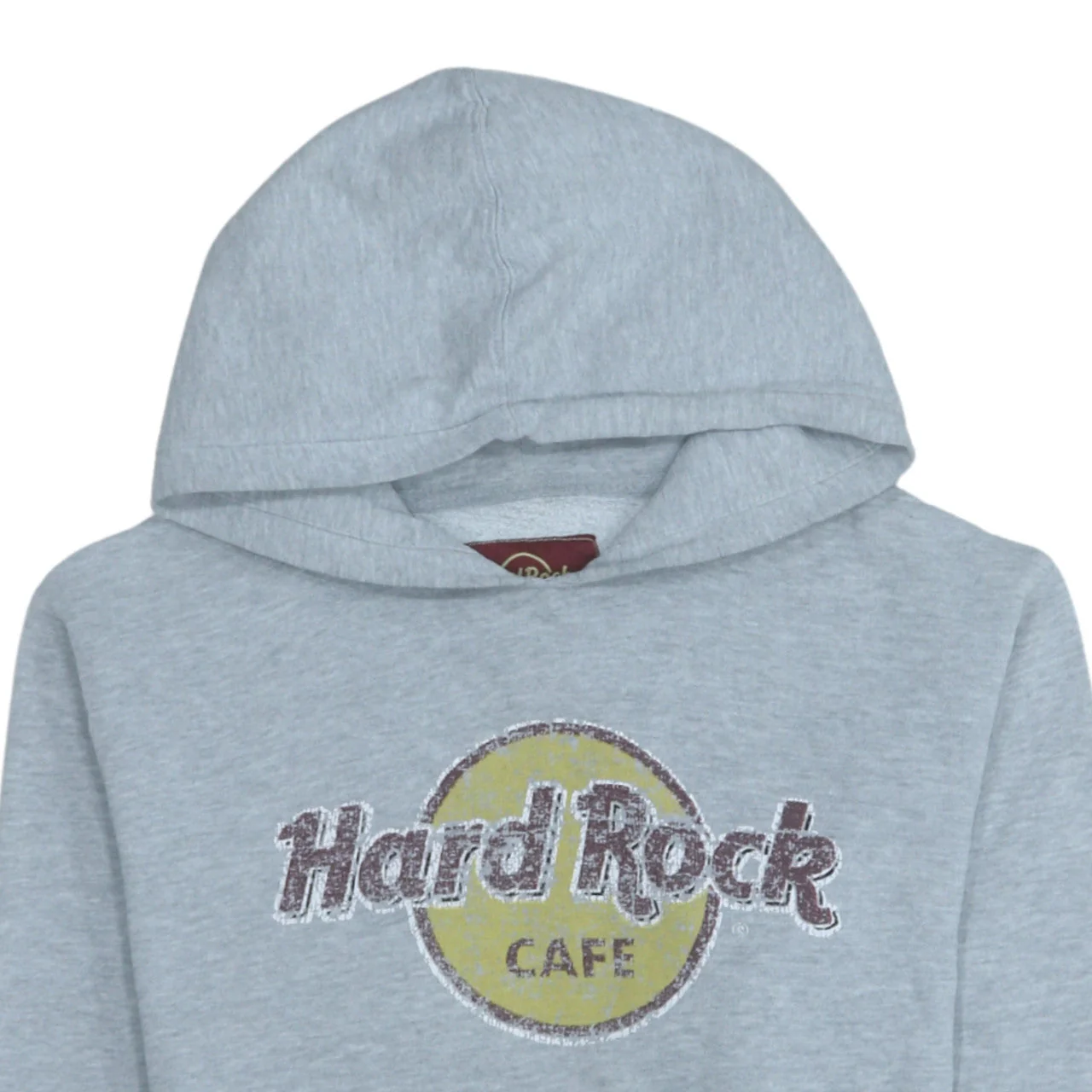Hard Rock Cafe Men's Grey Pullover Hoodie Size M Graphic Logo Fleece - Image 6