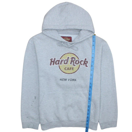 Hard Rock Cafe Women's Grey Pullover Hoodie Large Cotton Blend - Image 3