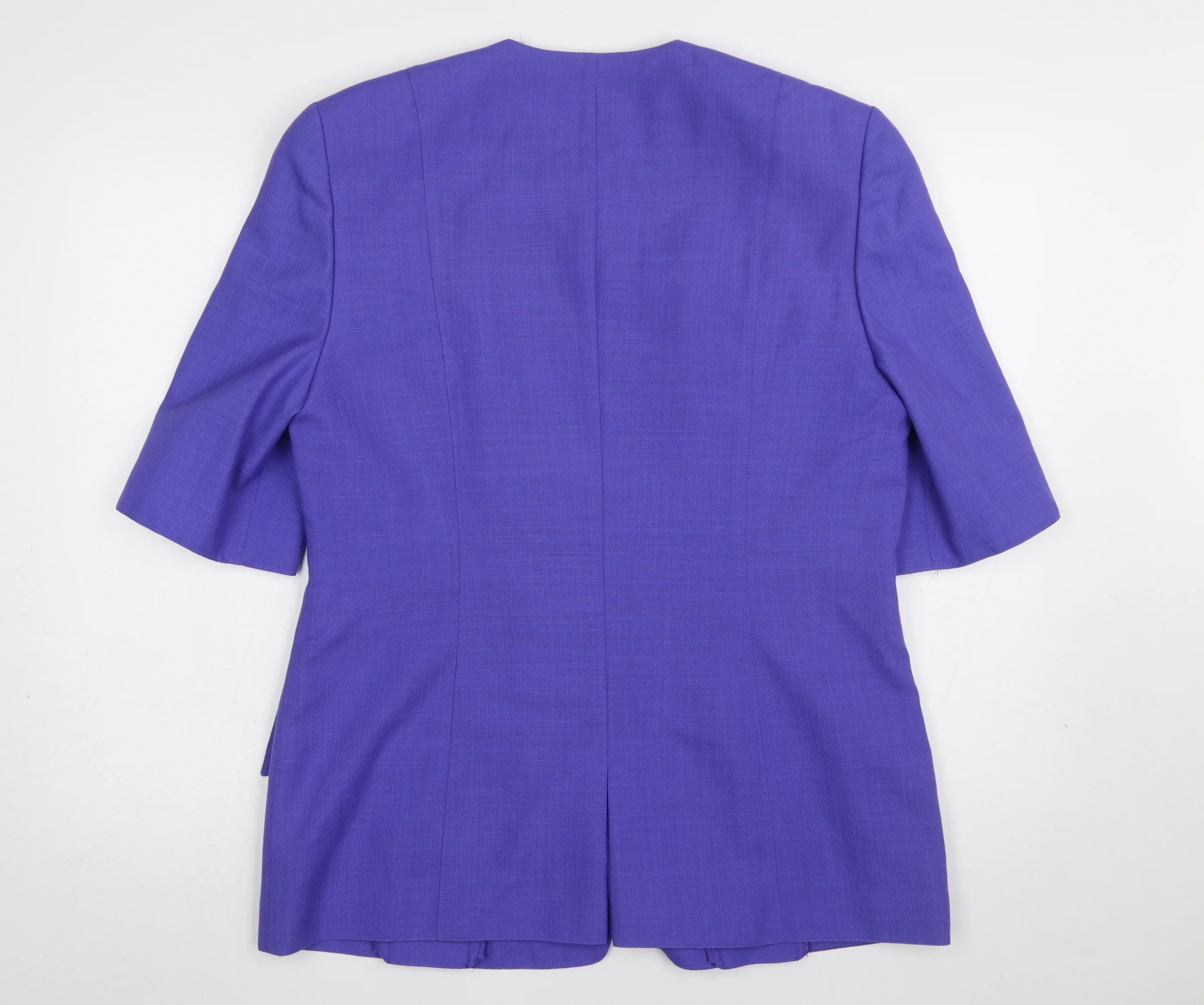 Hardob Women’s Purple Short Sleeve Blazer UK 16 Classic Lined Jacket - Image 3
