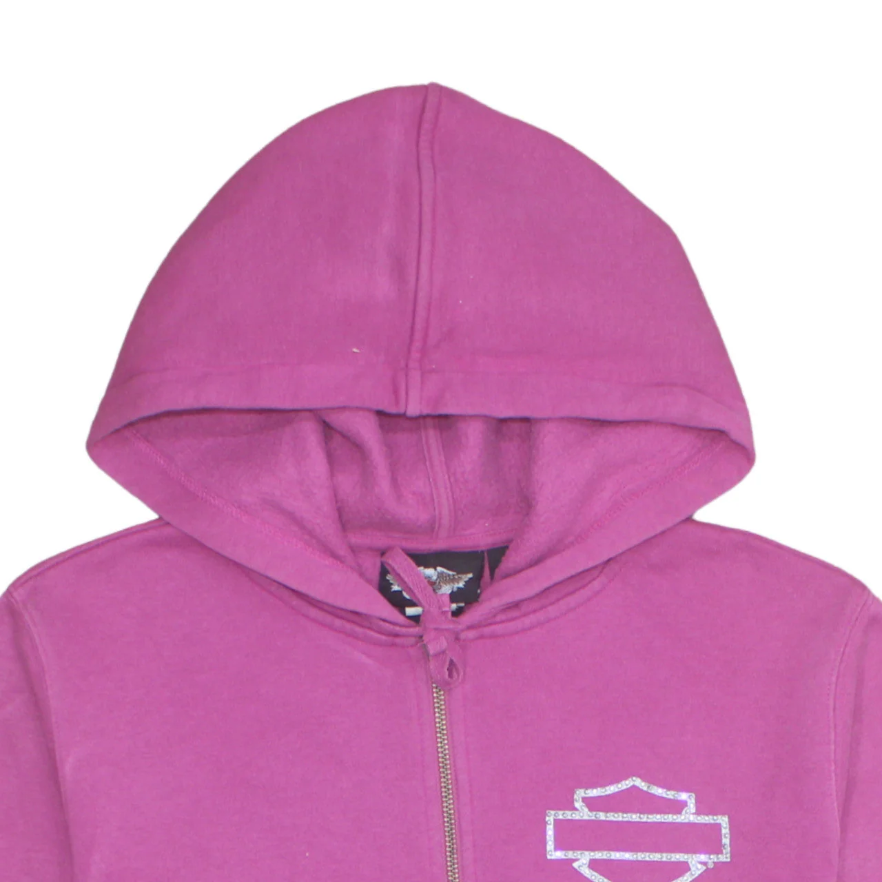 Harley-Davidson Women Pink Full Zip Hoodie Size L Cotton Blend - Image 8