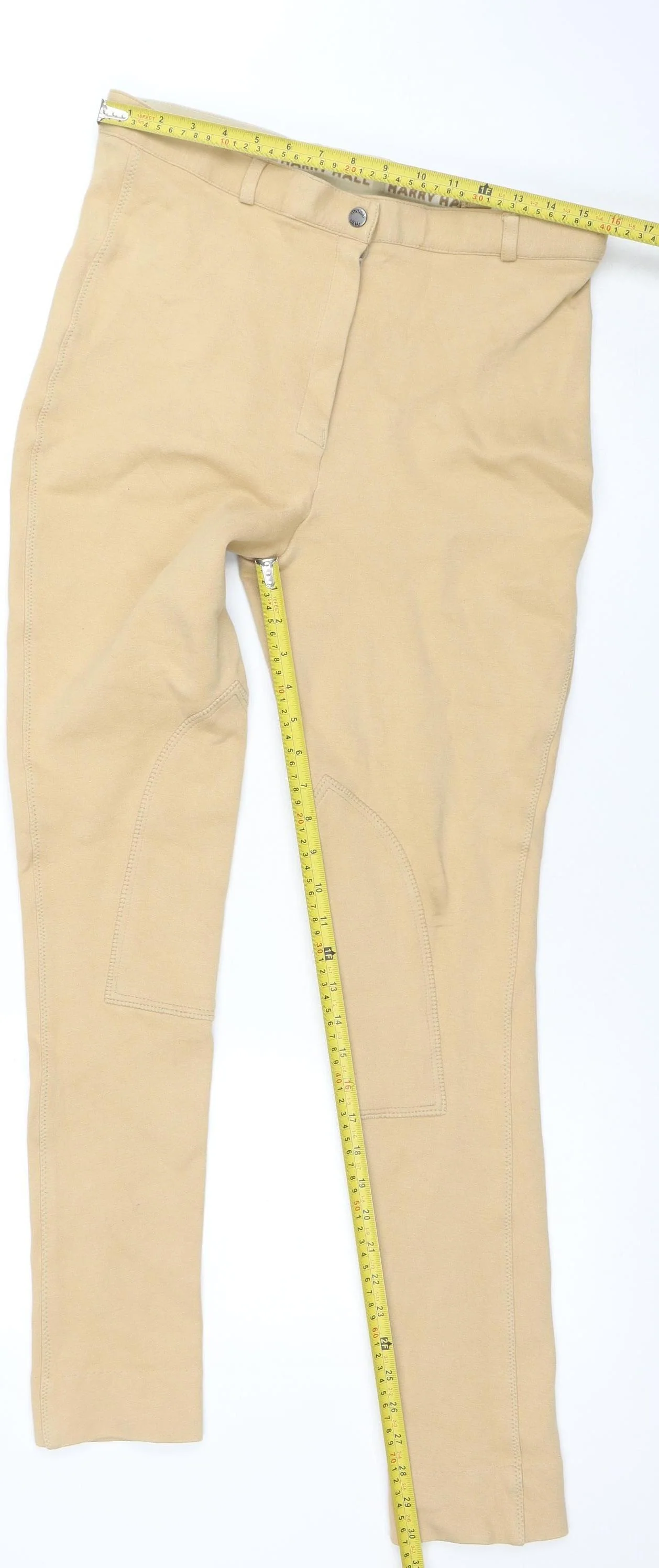 Harry Hall Women's Beige Cotton Stretch Jodhpurs Size 16 Slim Fit - Image 2