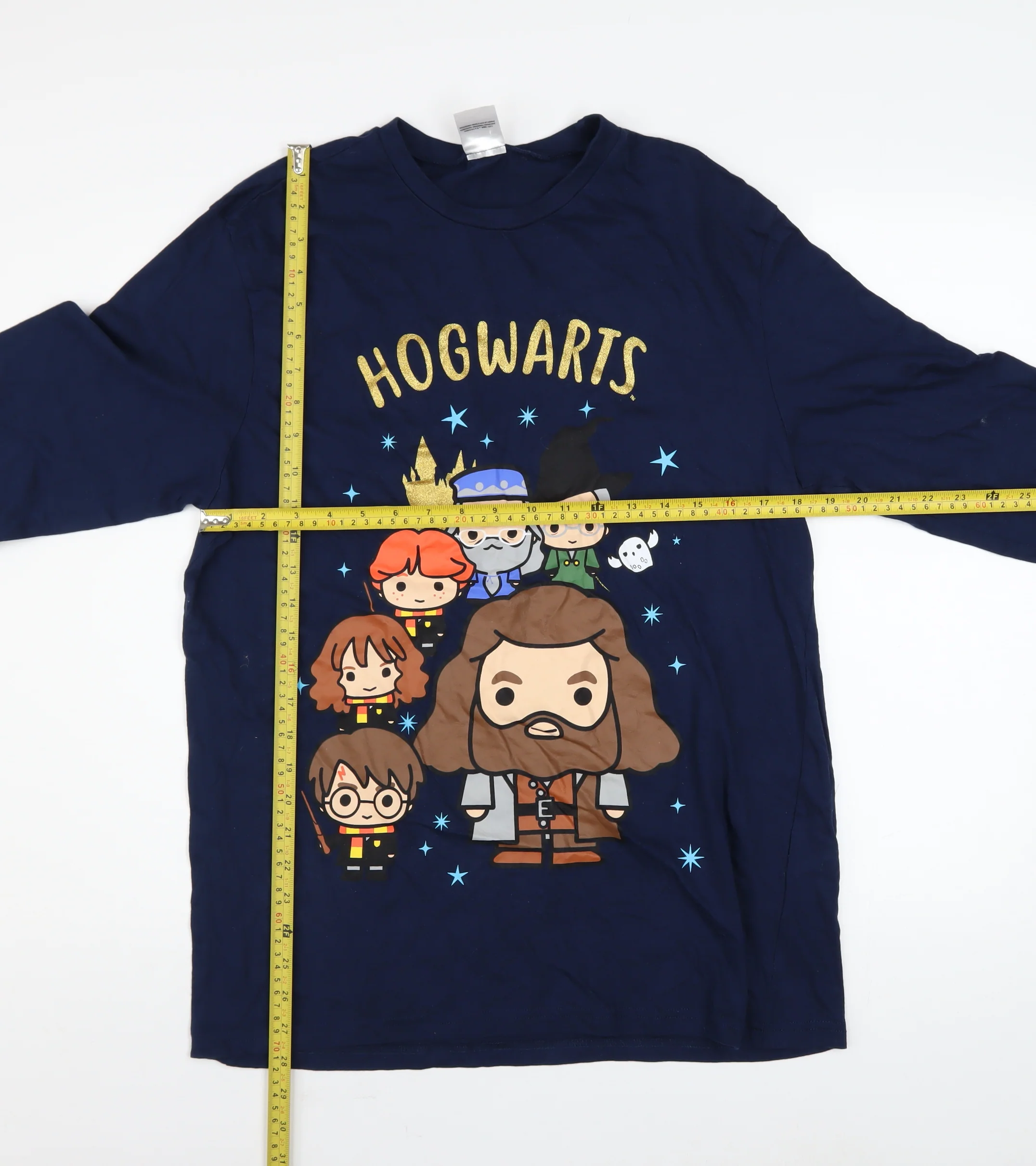 Harry Potter Womens Blue Long Sleeve Crew Neck Cotton T-Shirt Medium - Image 2