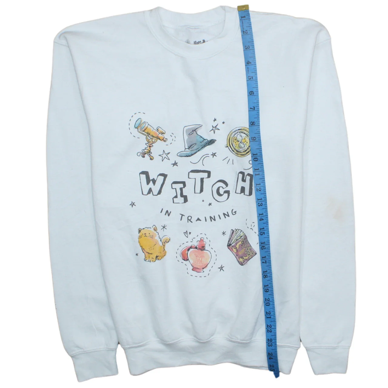 Harry Potter Womens White XL Pullover Sweatshirt Witch In Training - Image 3