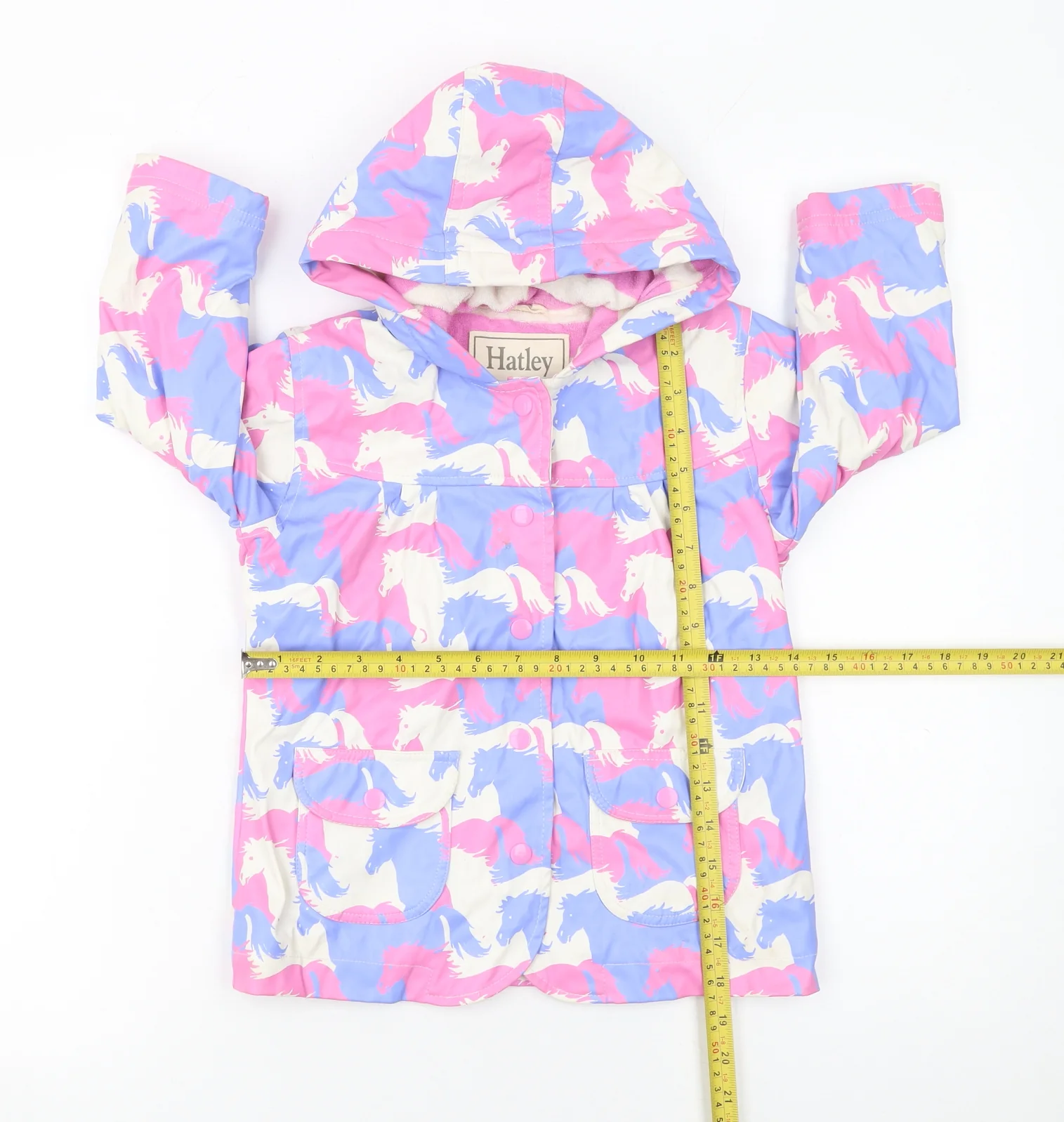 Hatley Girls Multicoloured Unicorn Hooded Rain Coat 3 Years Waterproof Lined - Image 2