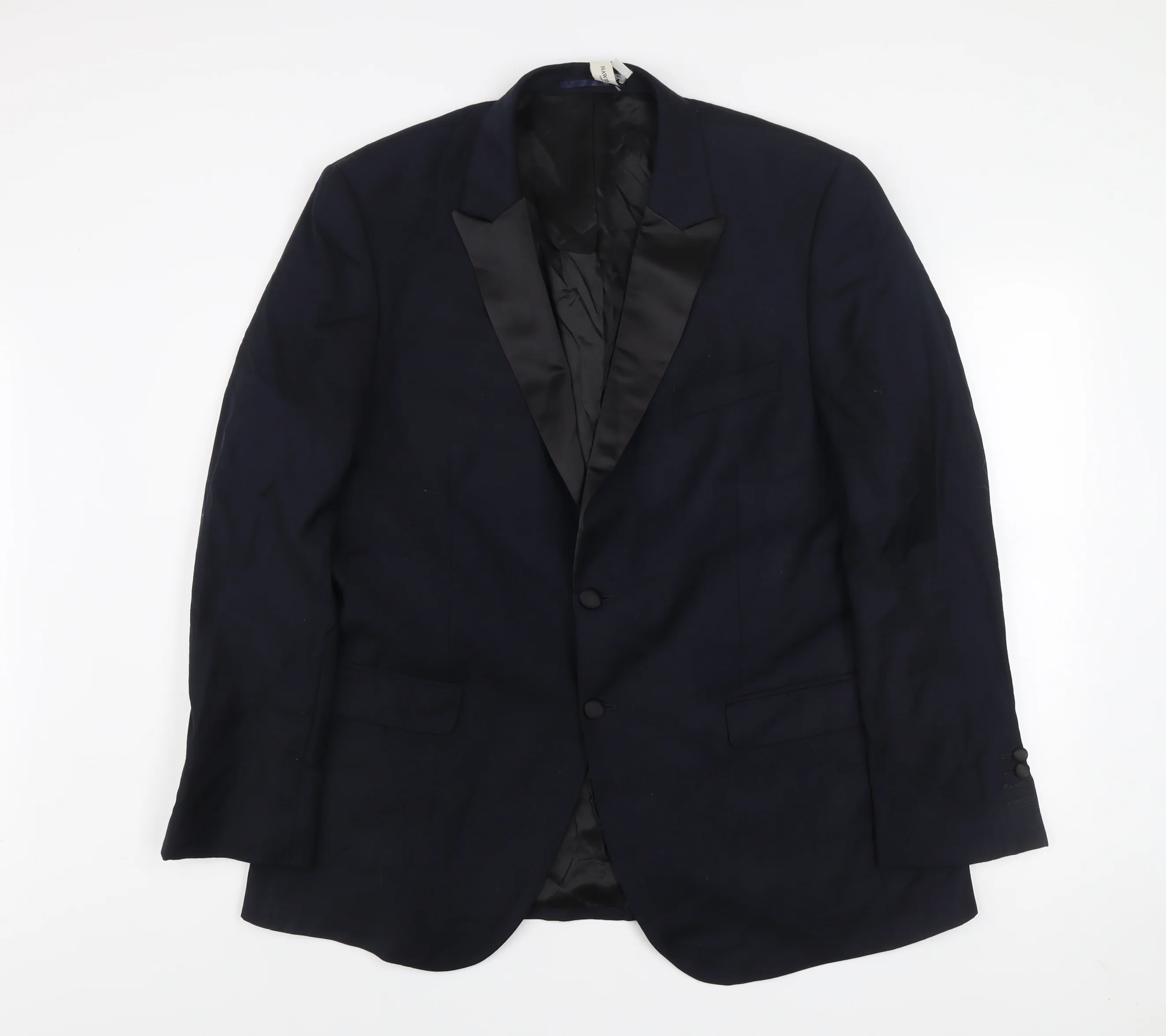 Hawes & Curtis Men's Blue Slim Fit Shawl Lapel Wool Blazer 46R