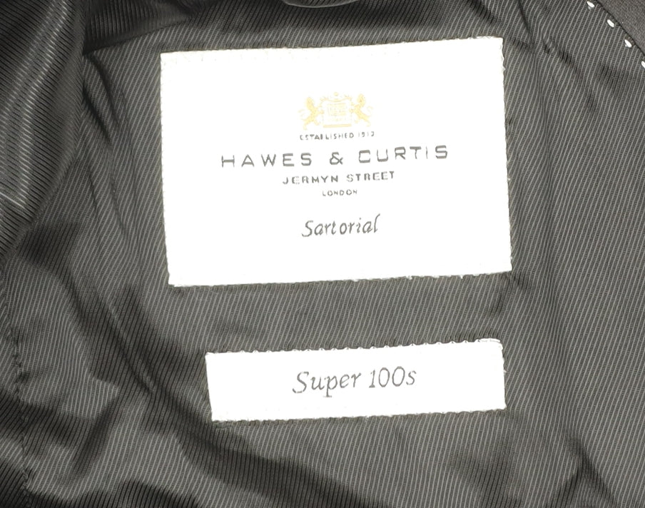 Hawes & Curtis Men's Blue Slim Fit Shawl Lapel Wool Blazer 46R - Image 4