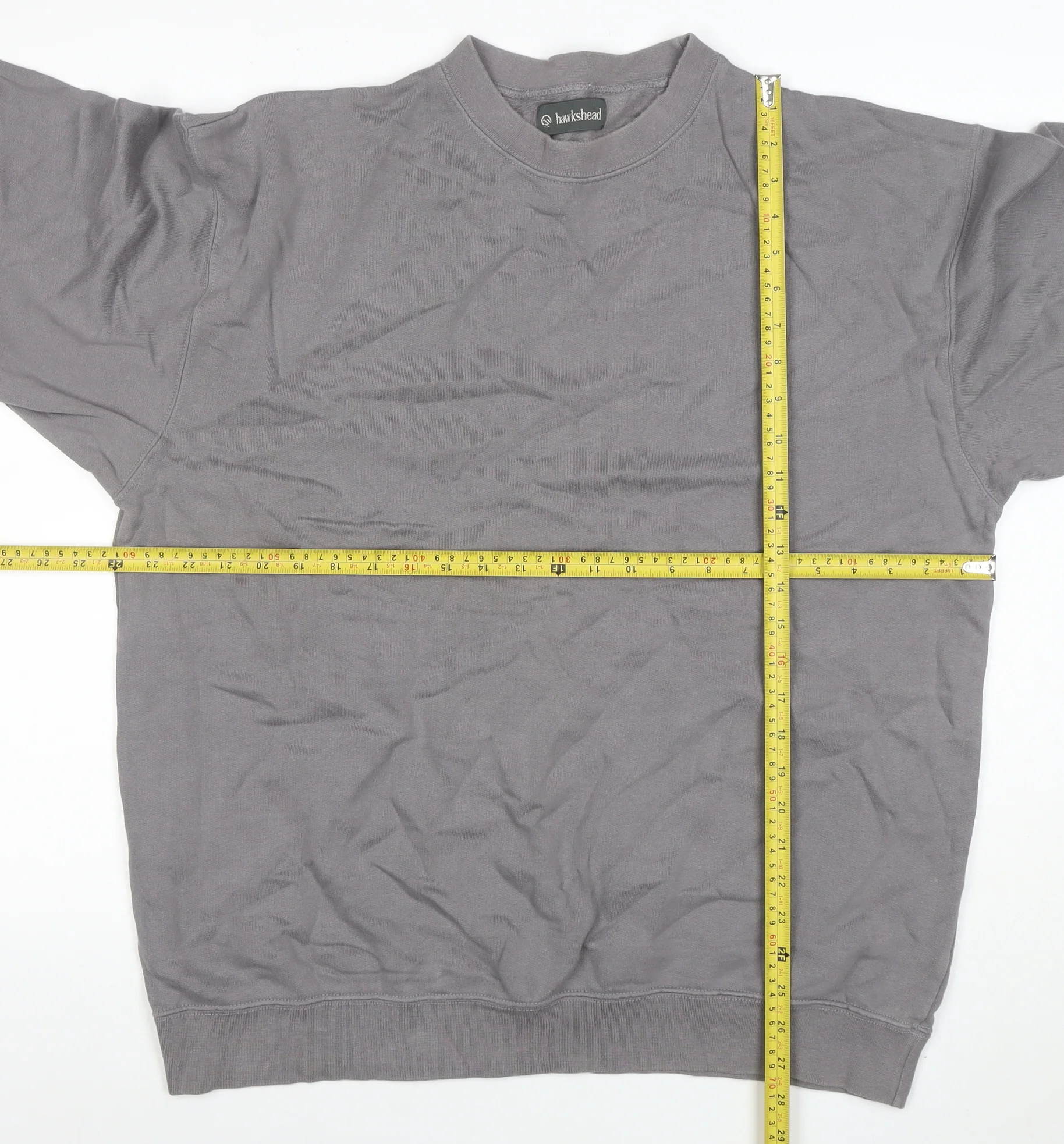 Hawkshead Men's Grey XL Crew Neck Cotton Pullover Sweatshirt - Image 2