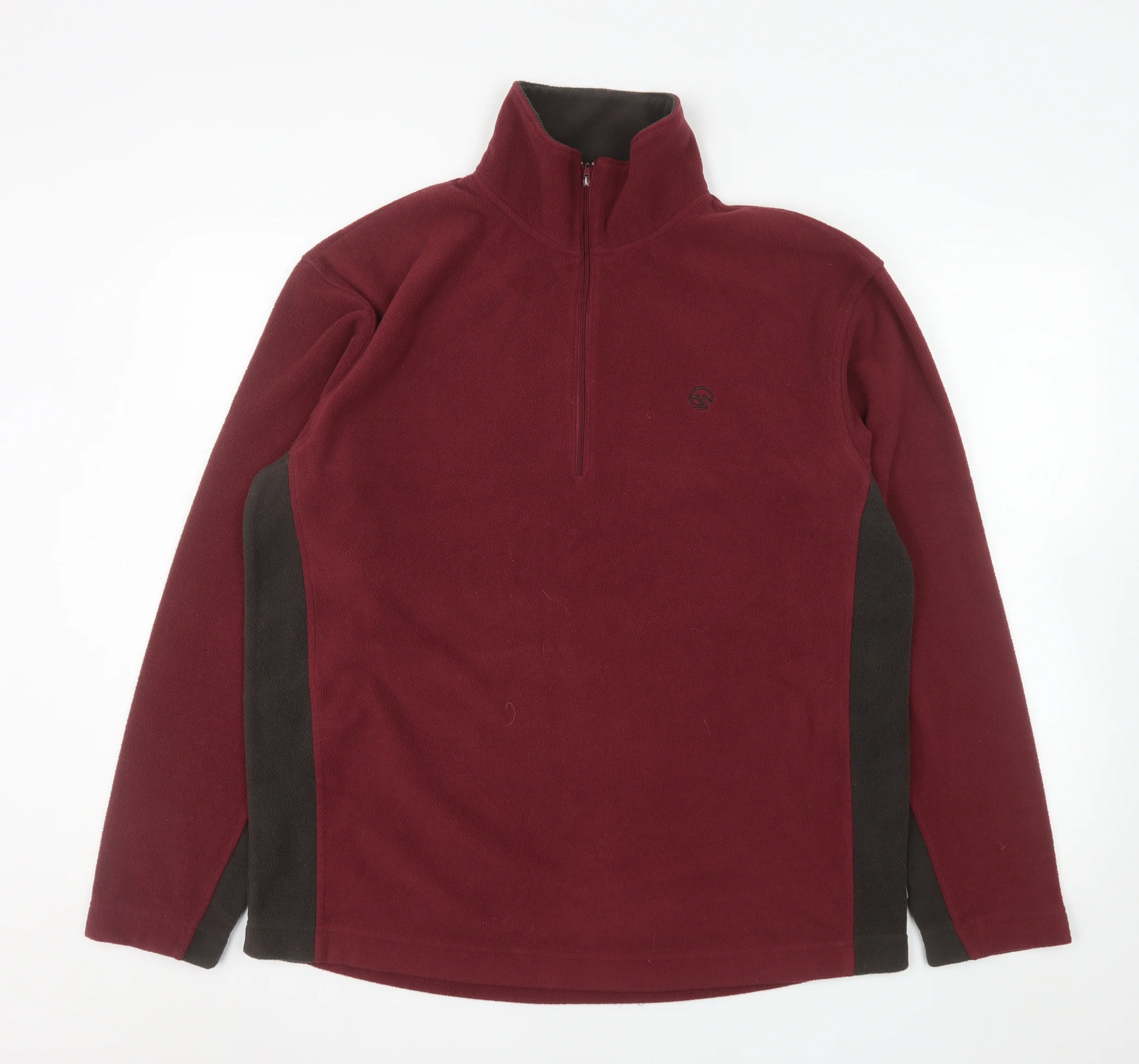 Hawkshead Men's Red Fleece 1/4 Zip Pullover Sweatshirt Size L